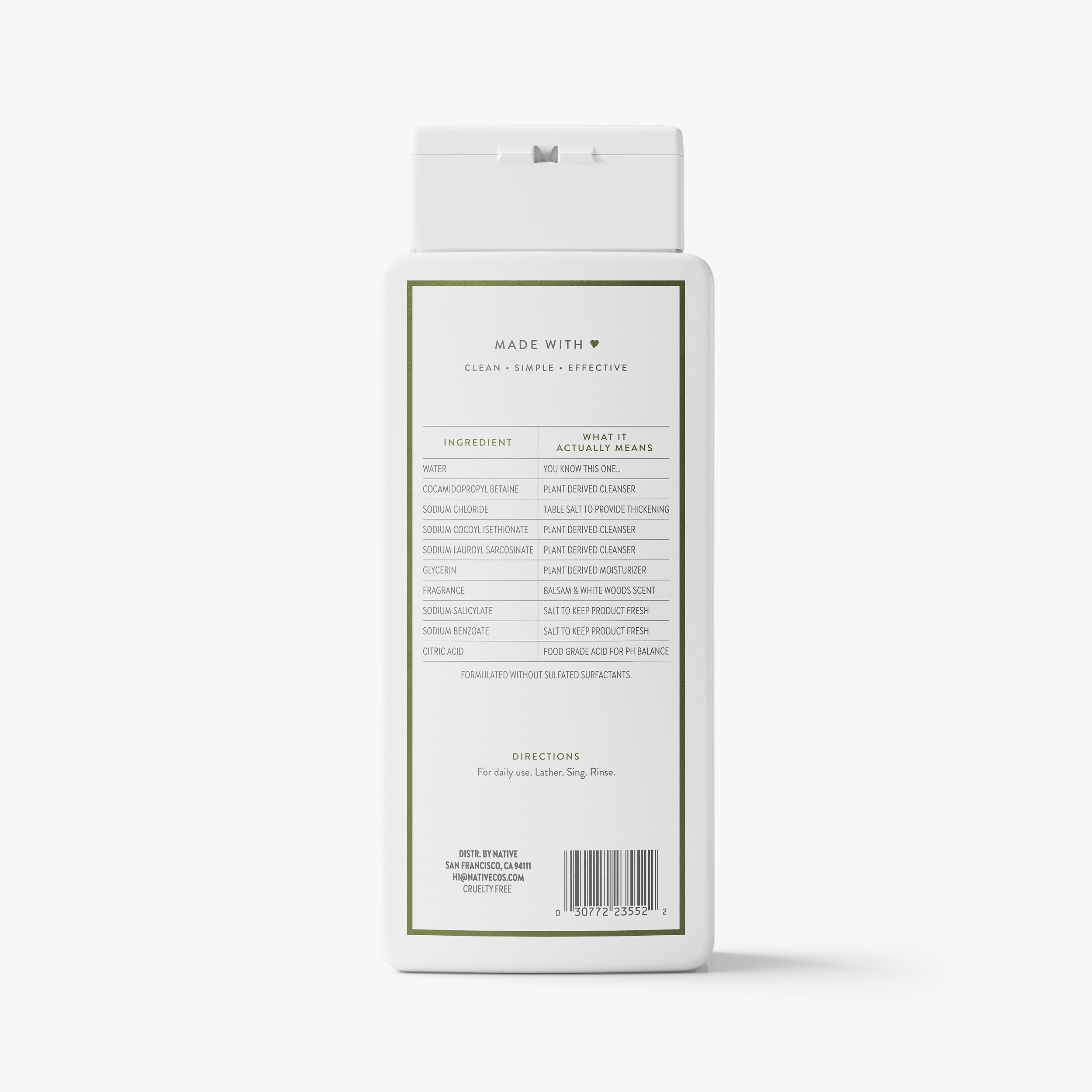 Body Wash Balsam and White Woods 18oz Classic Everyday Essential
