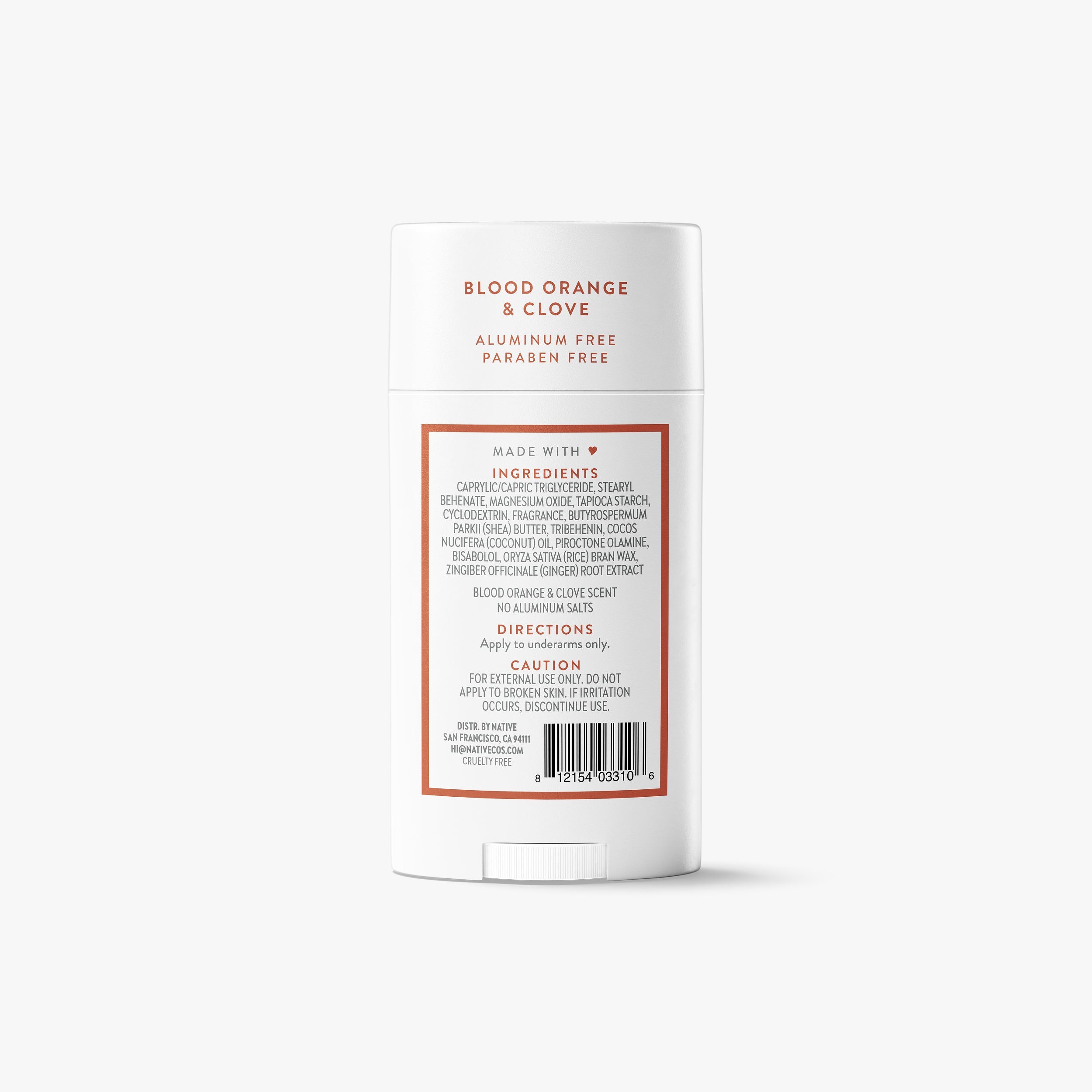 Deodorant Stick Blood Orange and Clove 2.65oz Classic Everyday Essential