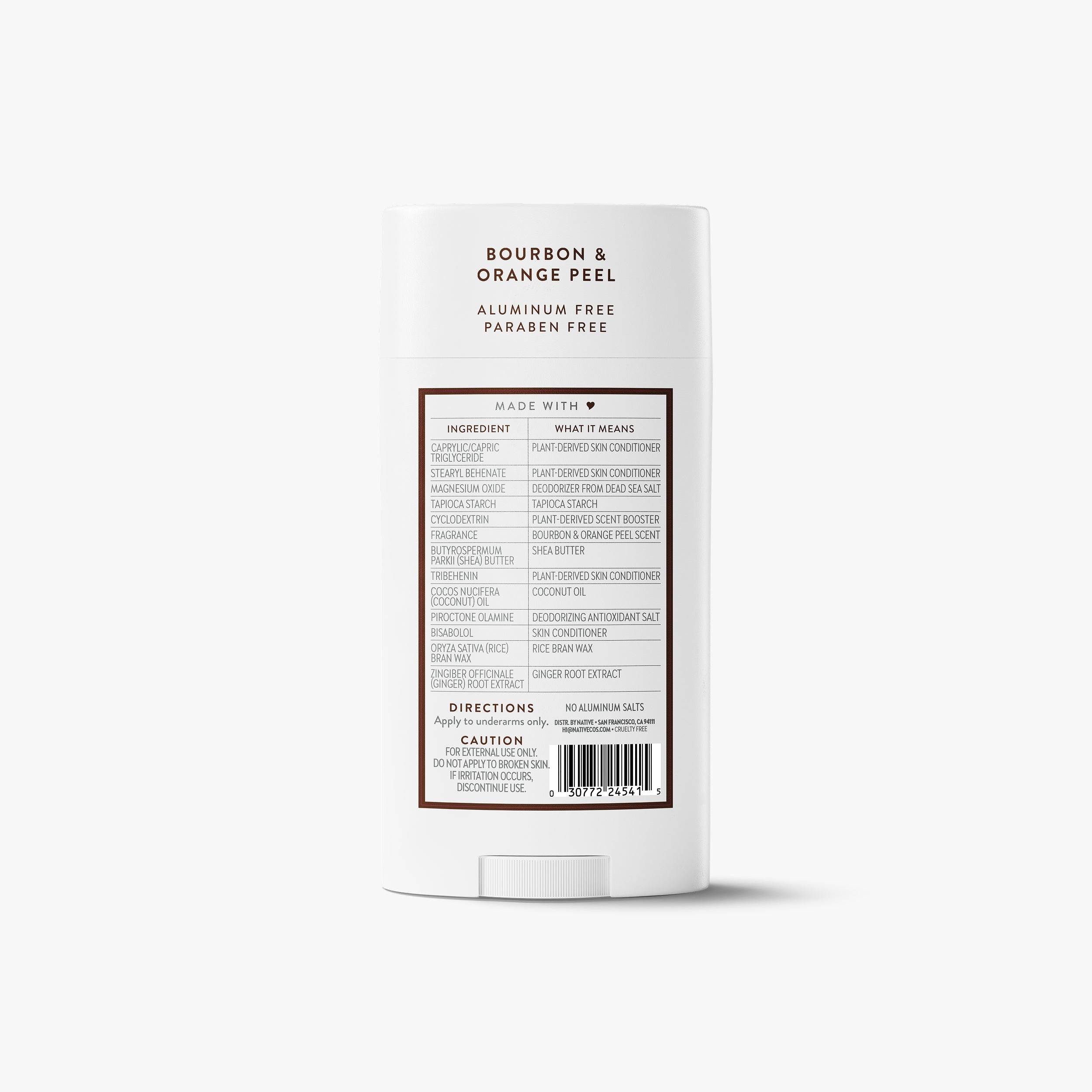 Deodorant Stick Bourbon and Orange Peel 3.1oz Classic Everyday Essential