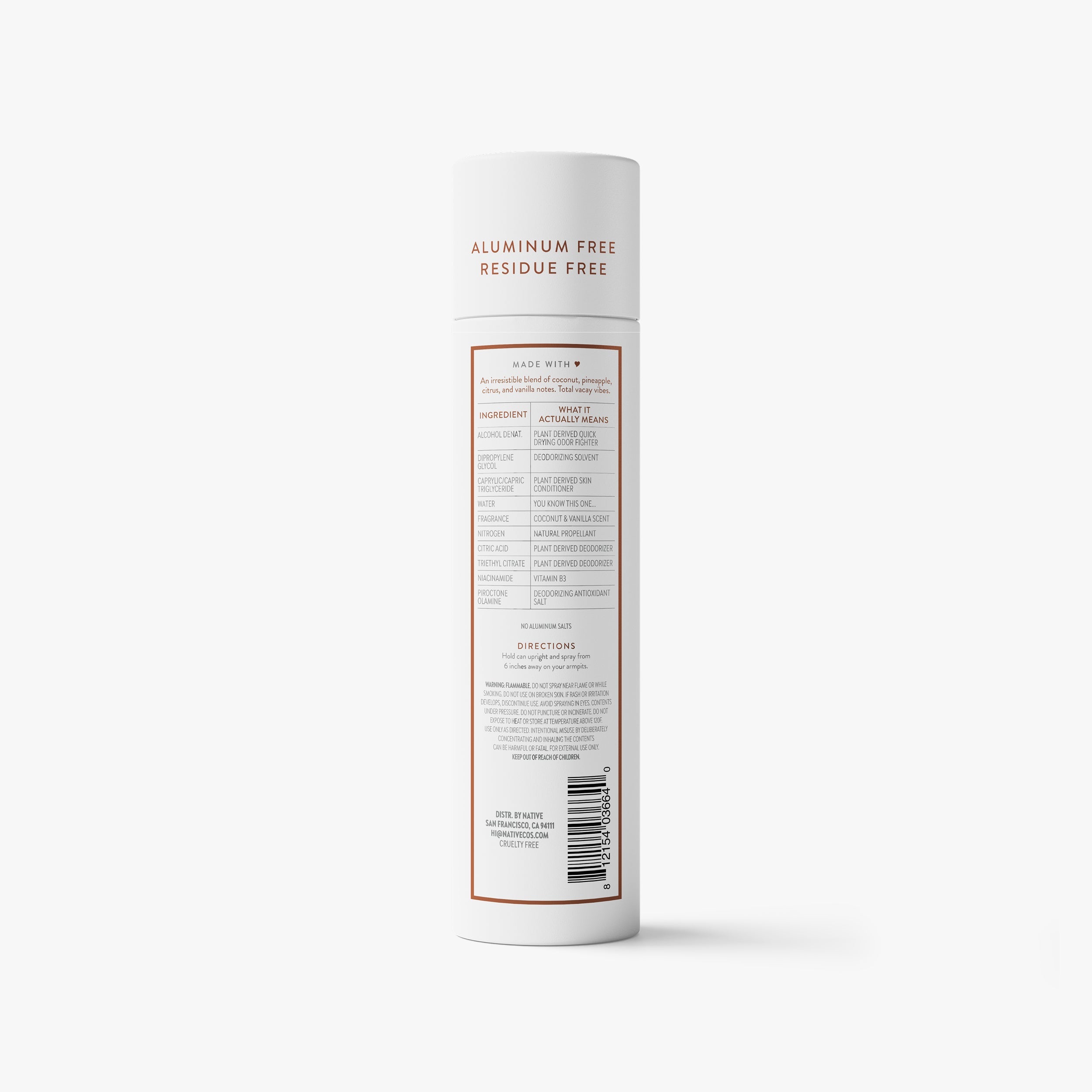 Deodorant Spray Coconut and Vanilla 3.5oz Classic Everyday Essential
