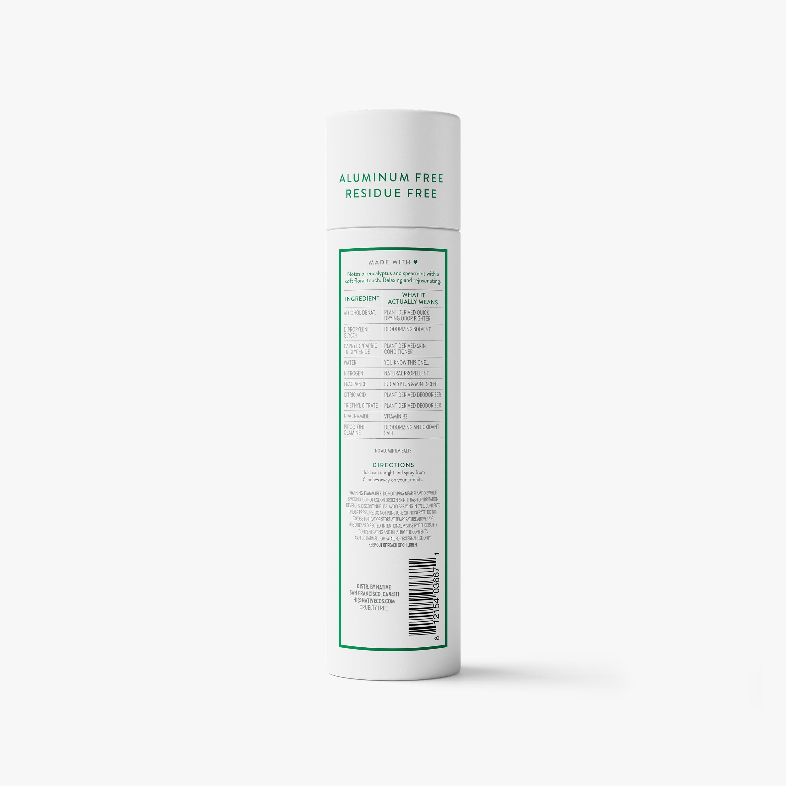 Deodorant Spray Eucalyptus and Mint 3.5oz Classic Everyday Essential