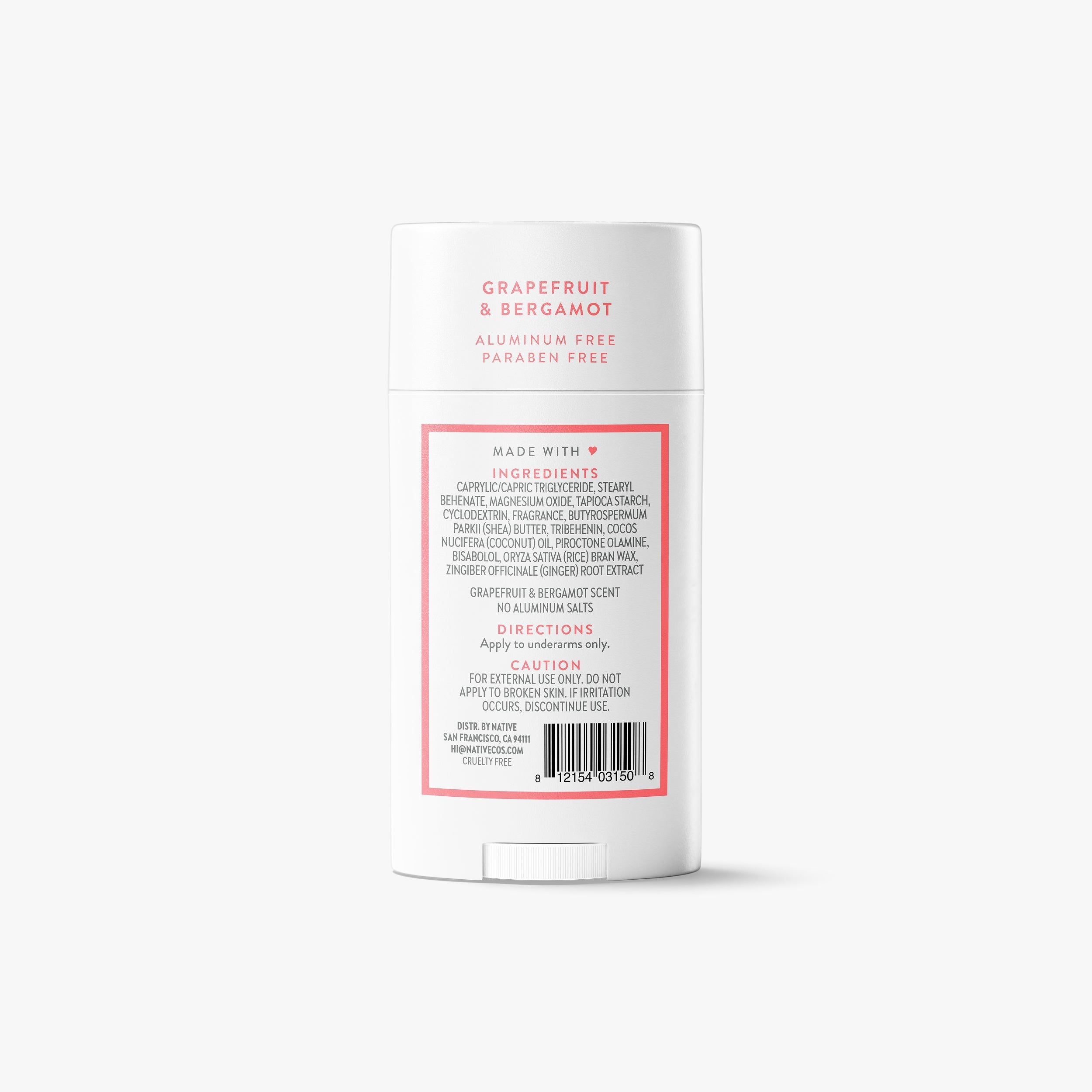 Deodorant Stick Grapefruit and Bergamot 2.65oz Classic Everyday Essential