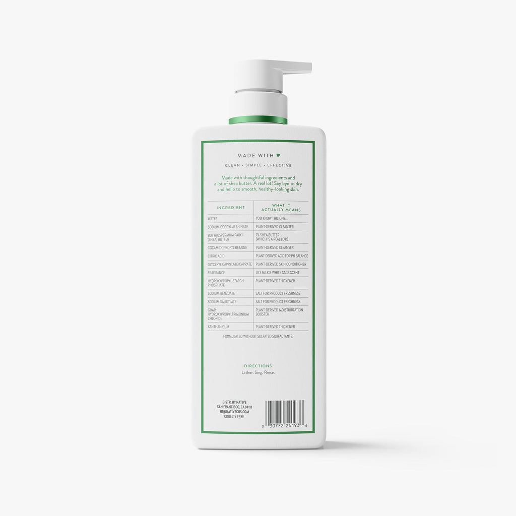 Moisturizing Body Wash Lily Milk and White Sage 22oz Classic Everyday Essential