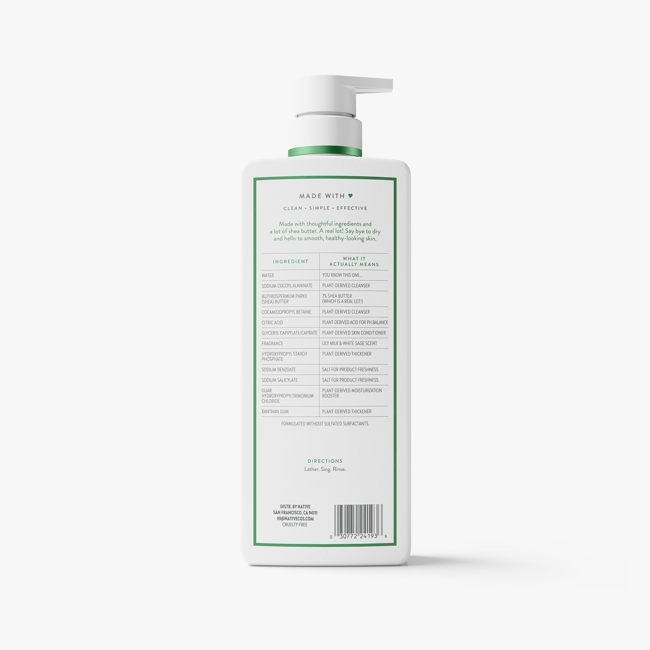 Moisturizing Body Wash Lily Milk and White Sage 22oz Classic Everyday Essential
