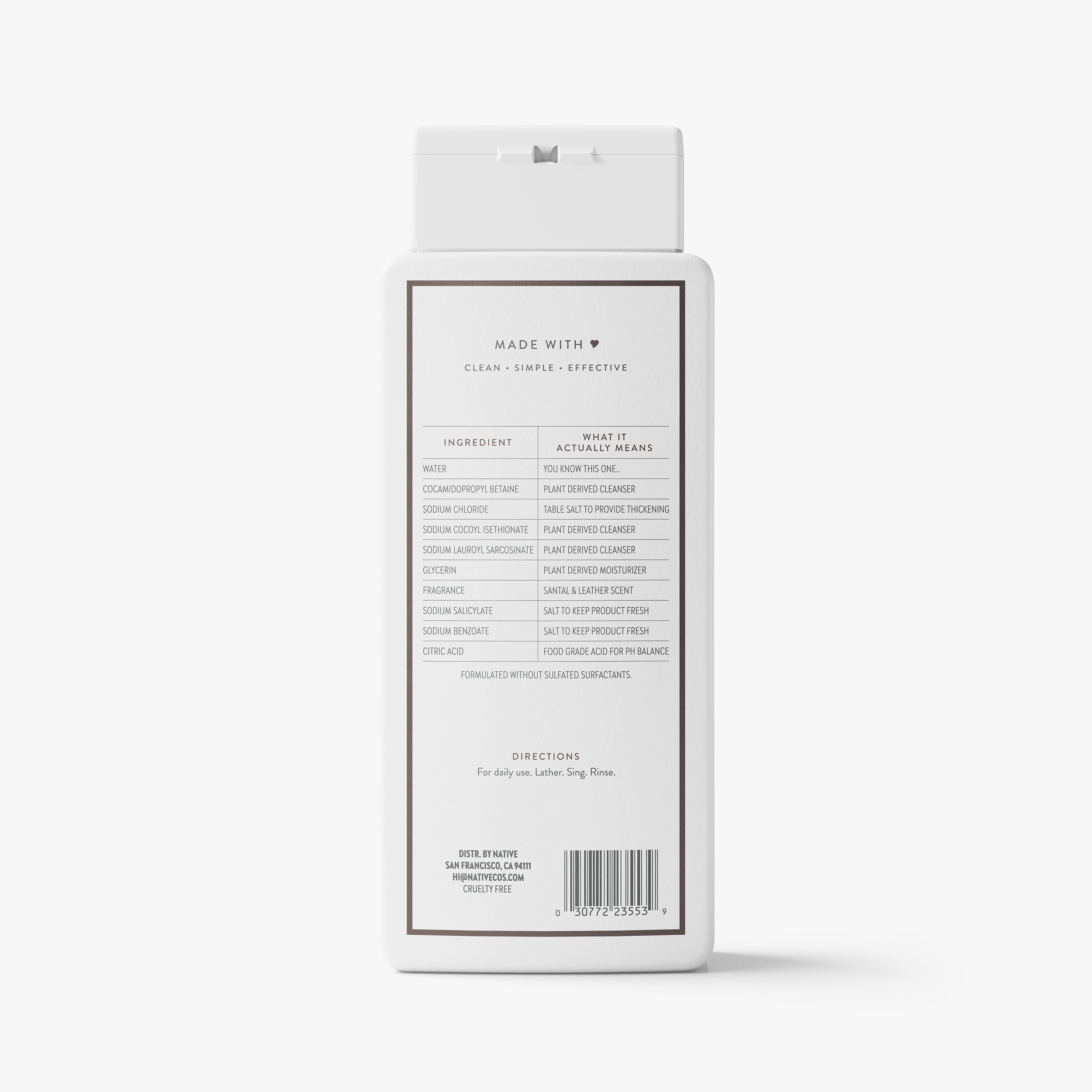 Body Wash Santal and Leather 18oz Classic Everyday Essential