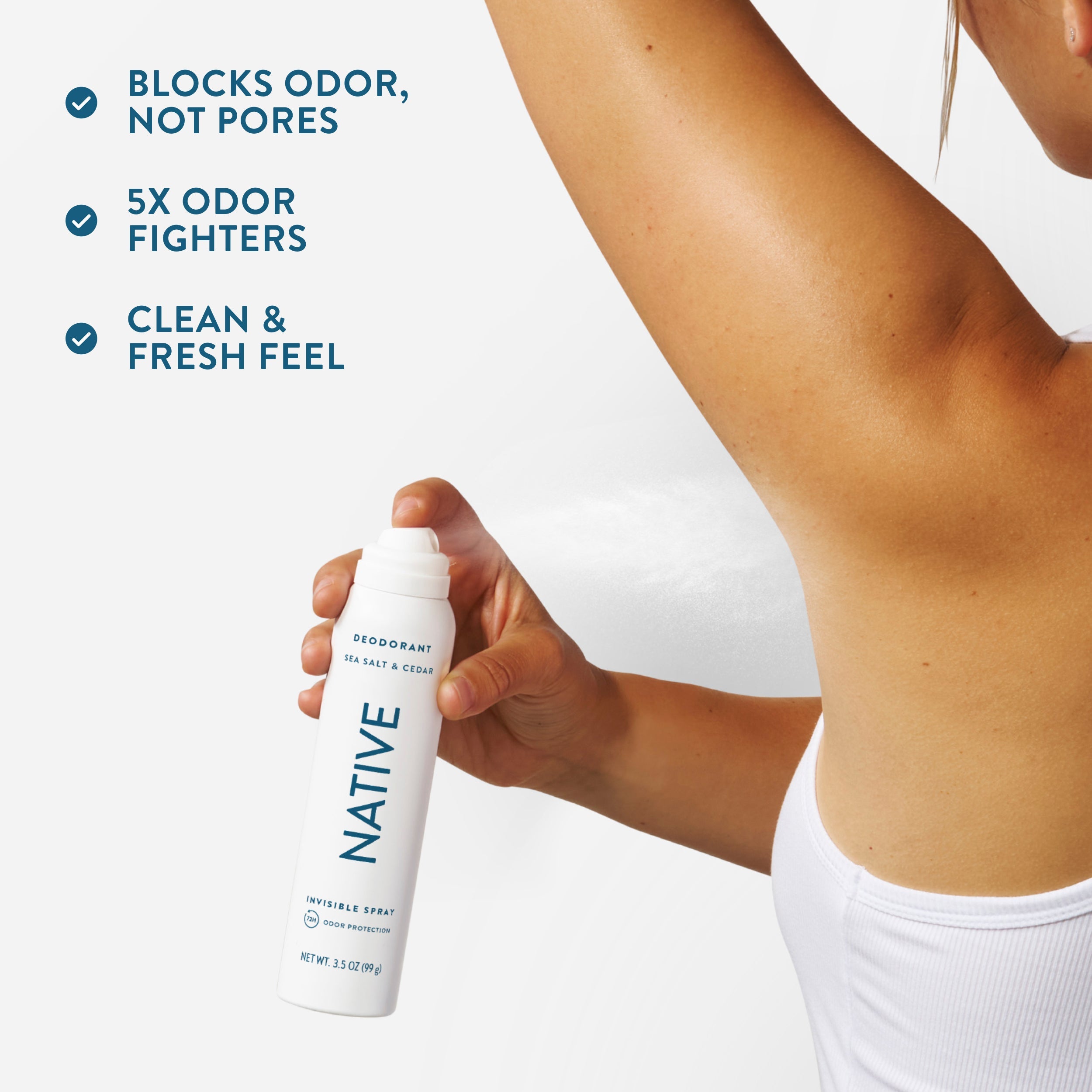 Deodorant Spray Sea Salt and Cedar 3.5oz Classic Everyday Essential