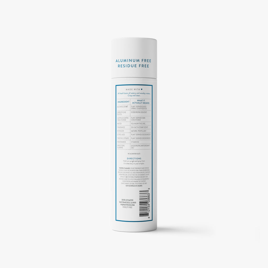 Deodorant Spray Sea Salt and Cedar 3.5oz Classic Everyday Essential