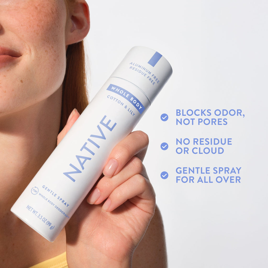 Whole Body Deodorant Spray Cotton and Lily 3.5oz Classic Everyday Essential