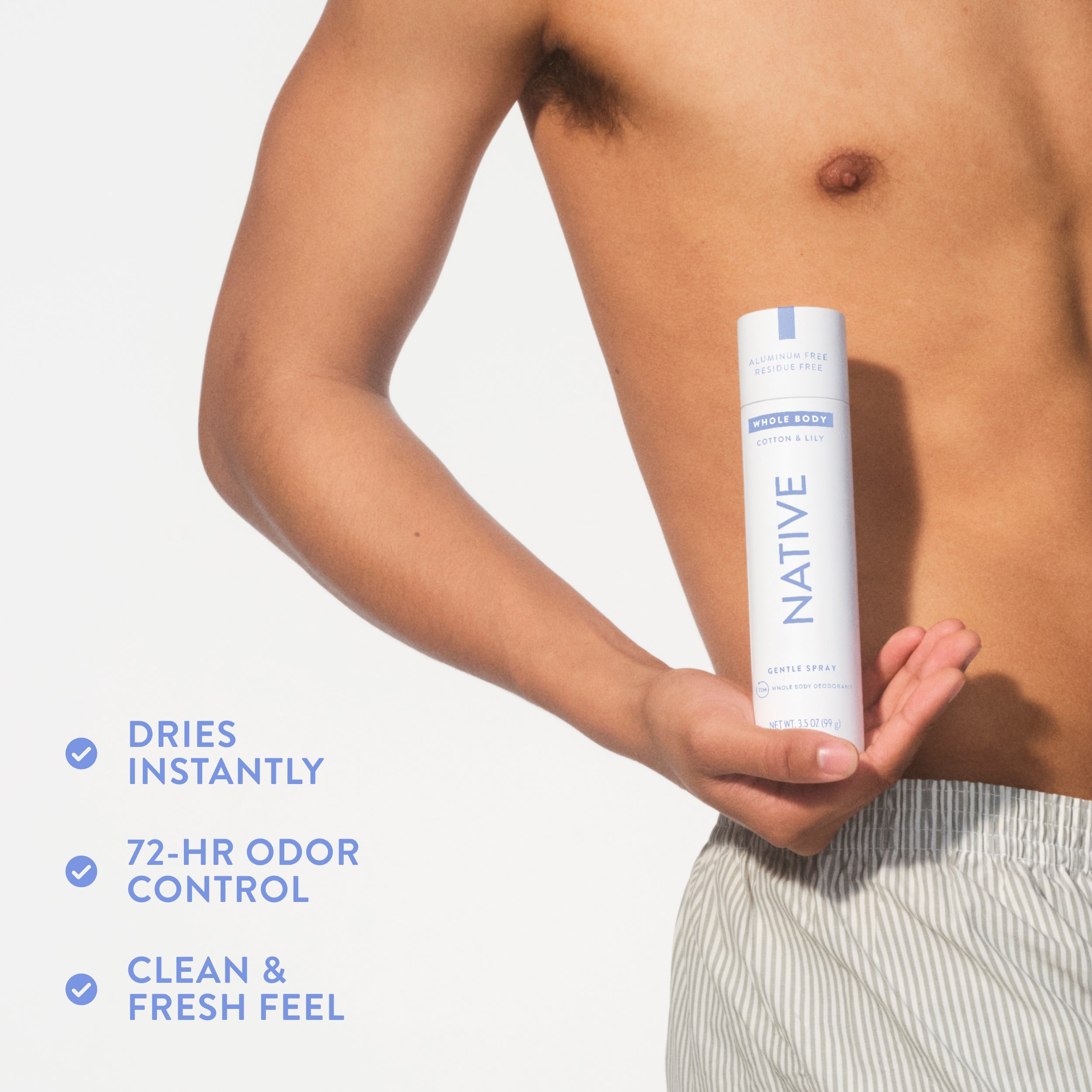 Whole Body Deodorant Spray Cotton and Lily 3.5oz Classic Everyday Essential