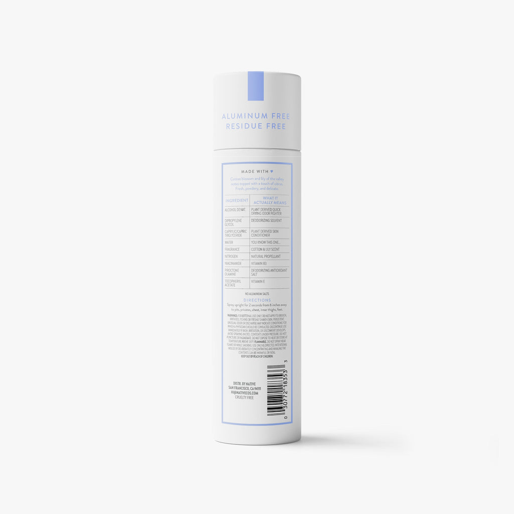 Whole Body Deodorant Spray Cotton and Lily 3.5oz Classic Everyday Essential