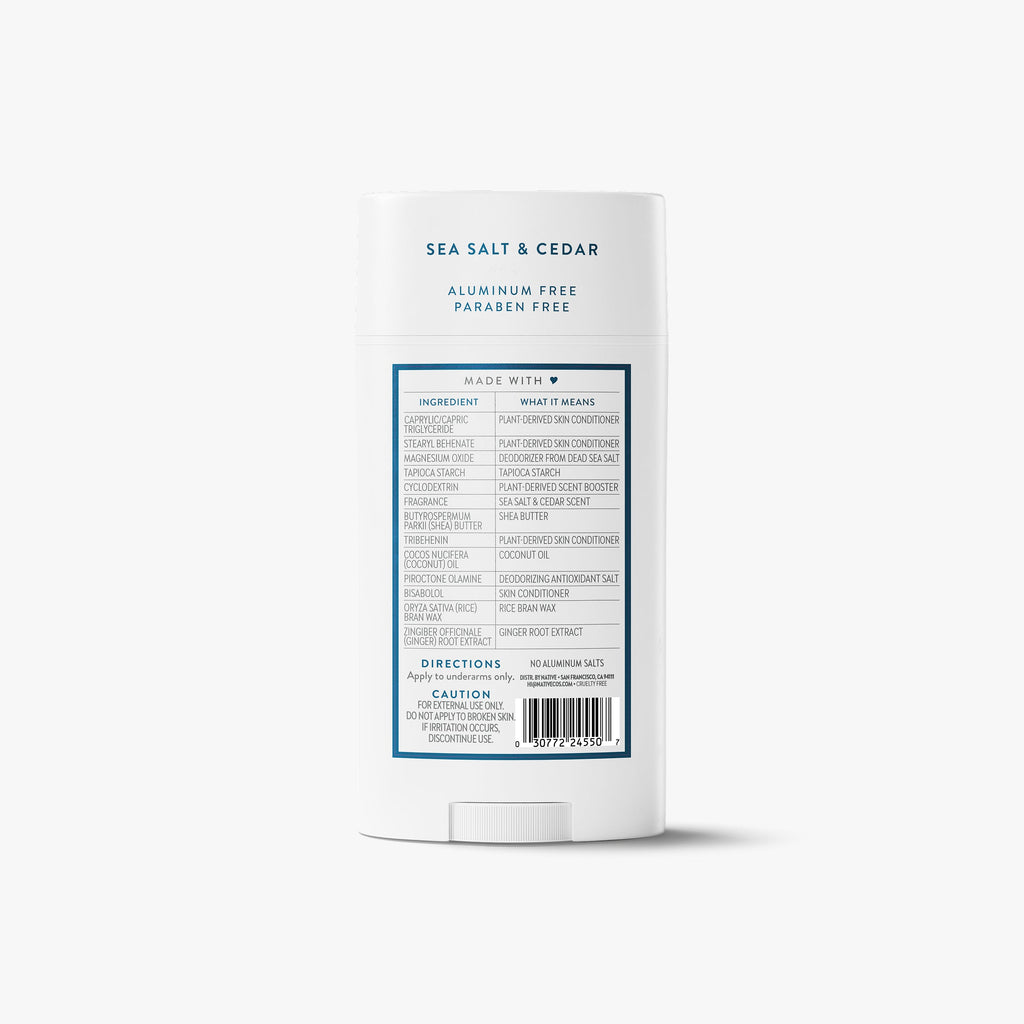 Deodorant Stick Sea Salt and Cedar 3.1oz Classic Everyday Essential