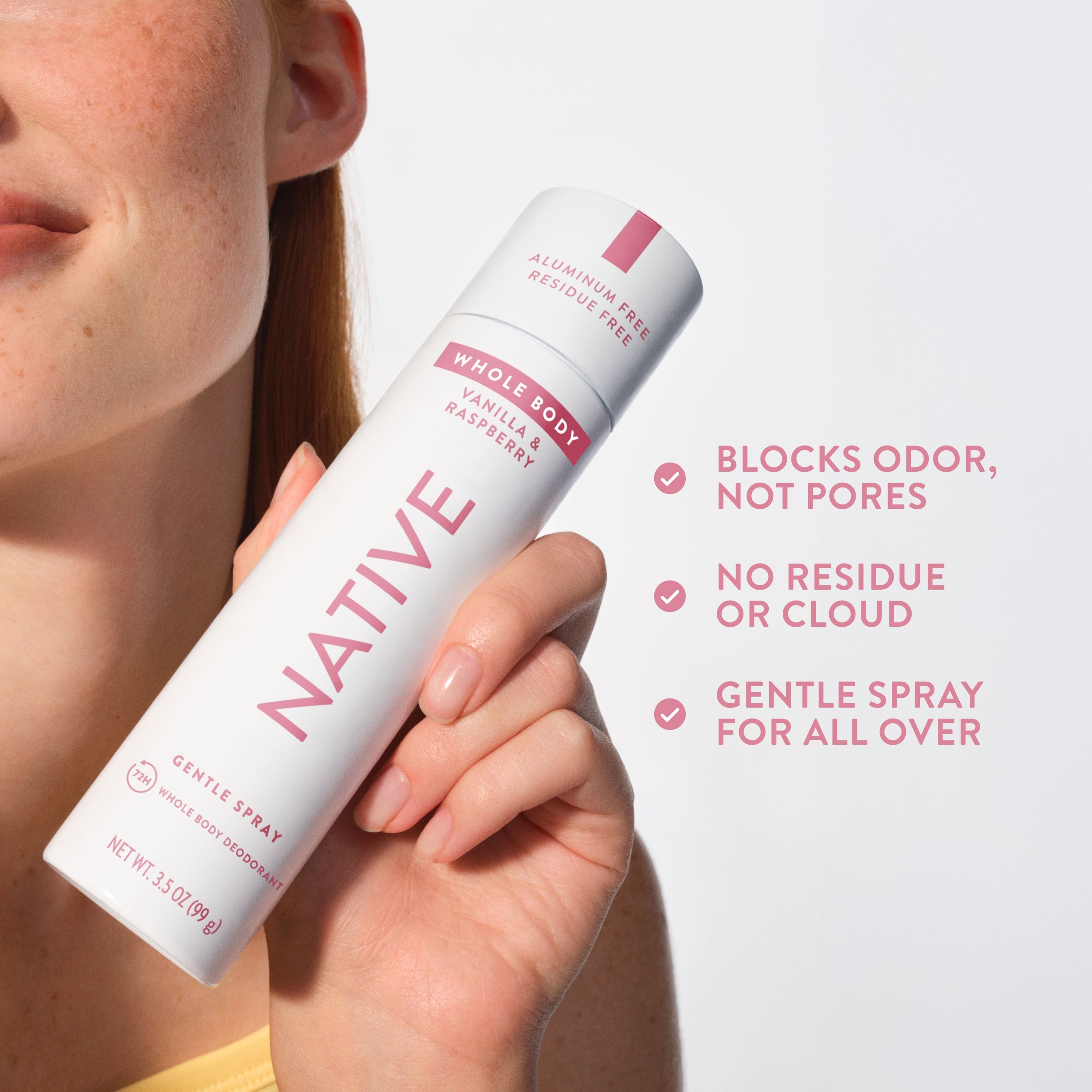Whole Body Deodorant Spray Vanilla and Raspberry 3.5oz Classic Everyday Essential
