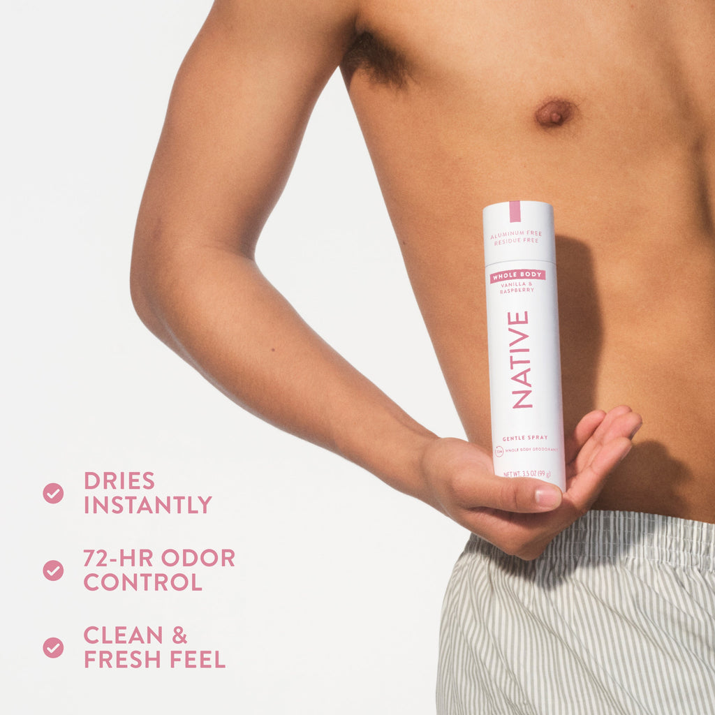 Whole Body Deodorant Spray Vanilla and Raspberry 3.5oz Classic Everyday Essential