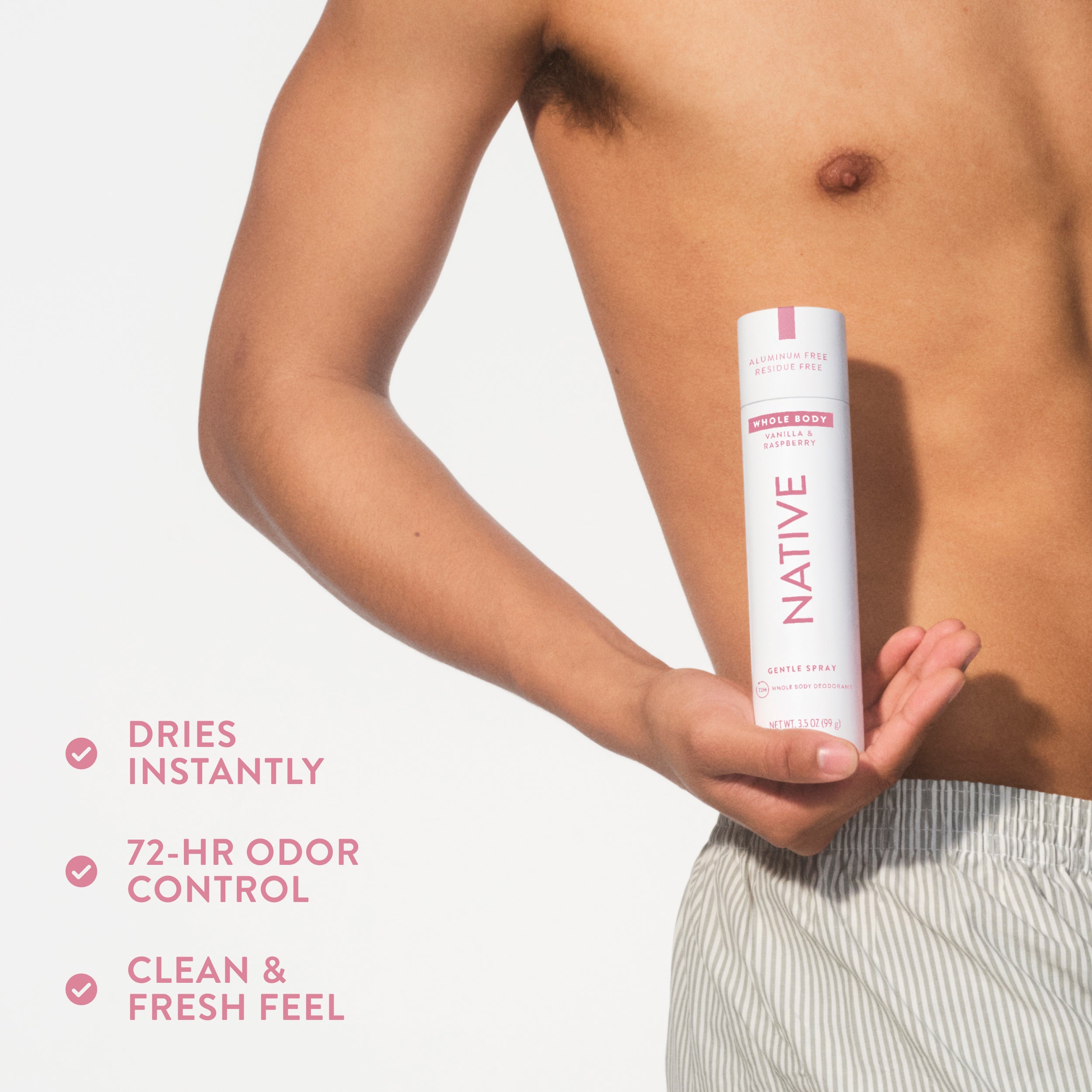 Whole Body Deodorant Spray Vanilla and Raspberry 3.5oz Classic Everyday Essential