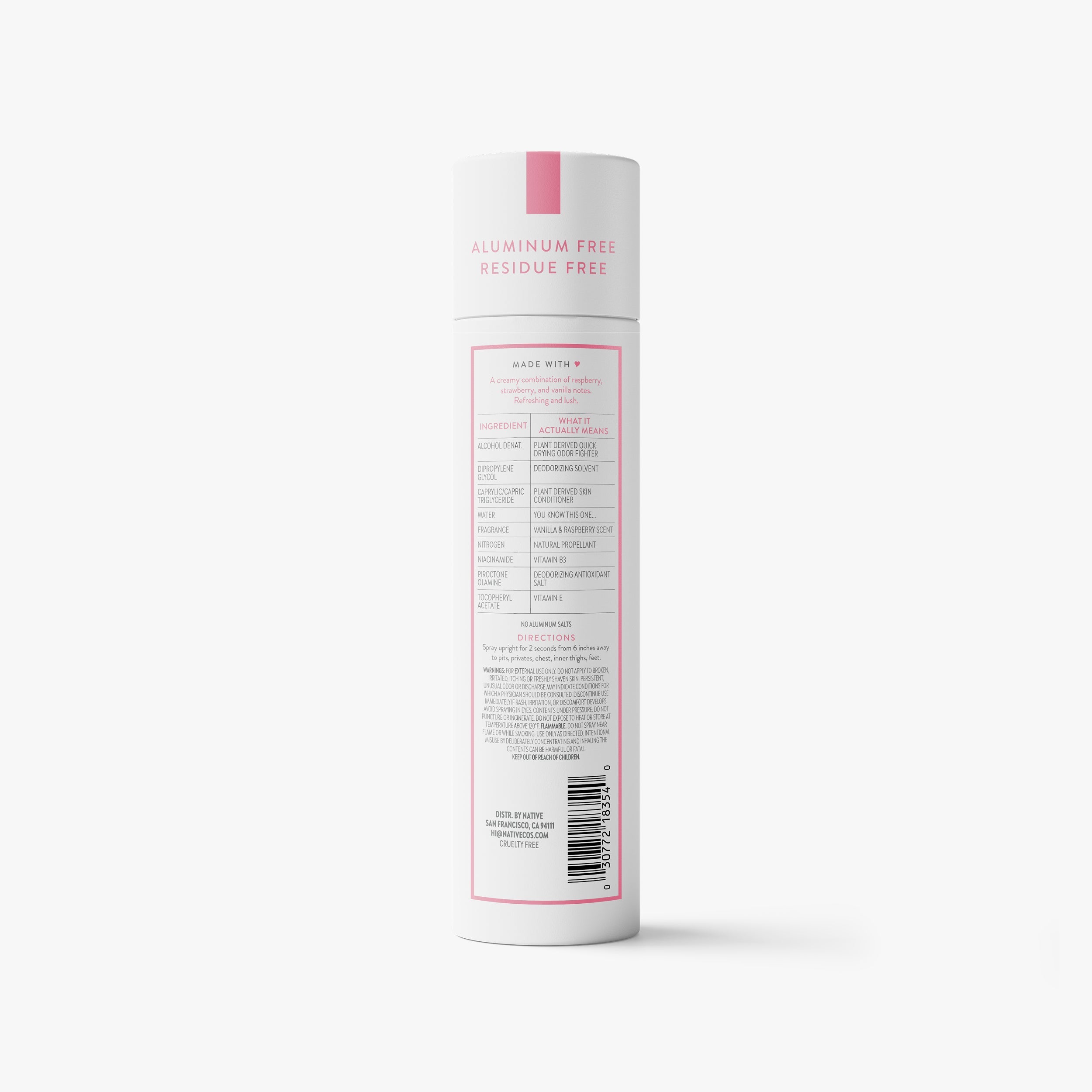 Whole Body Deodorant Spray Vanilla and Raspberry 3.5oz Classic Everyday Essential