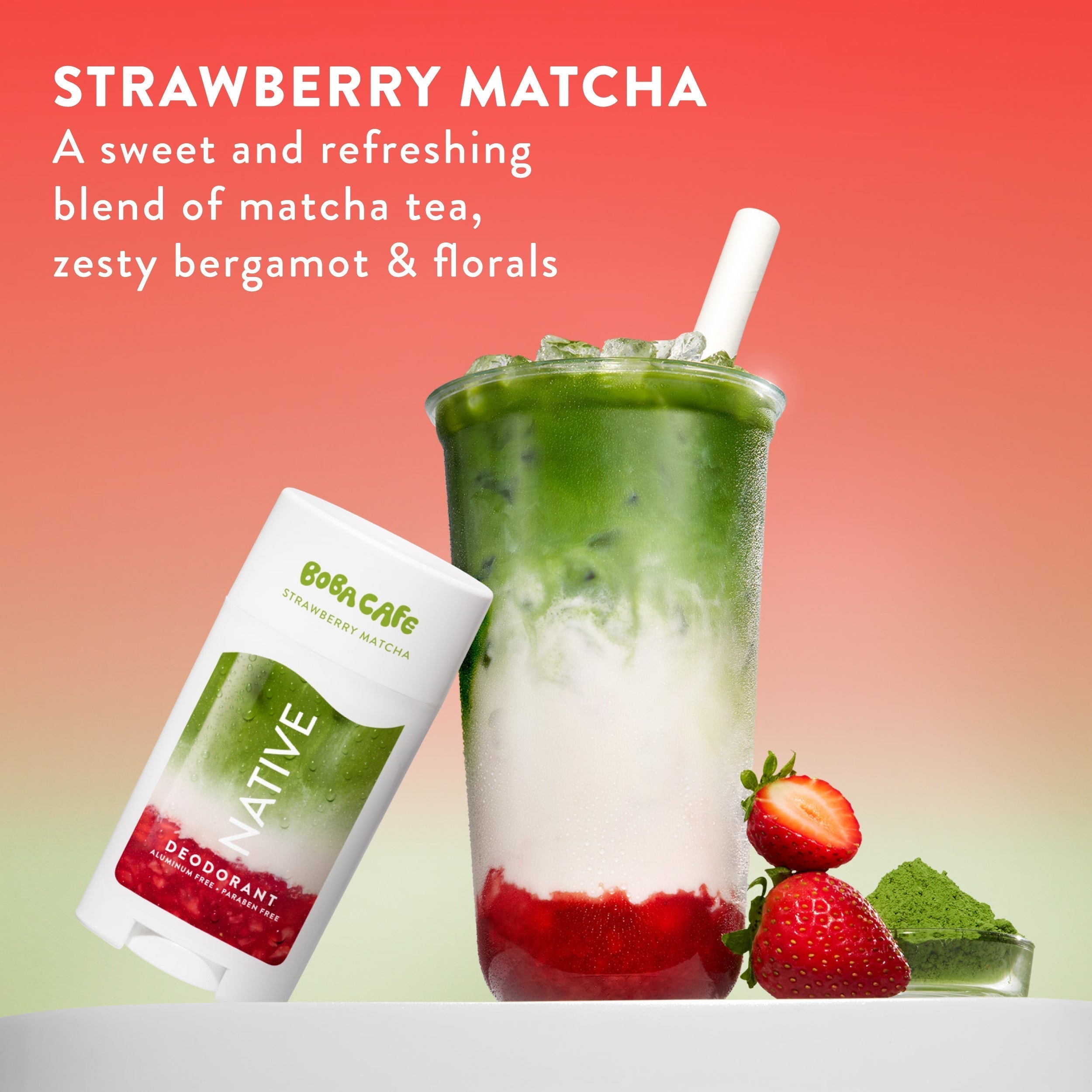 Deodorant Stick Strawberry Matcha 2.65oz Limited Edition Everyday Essential