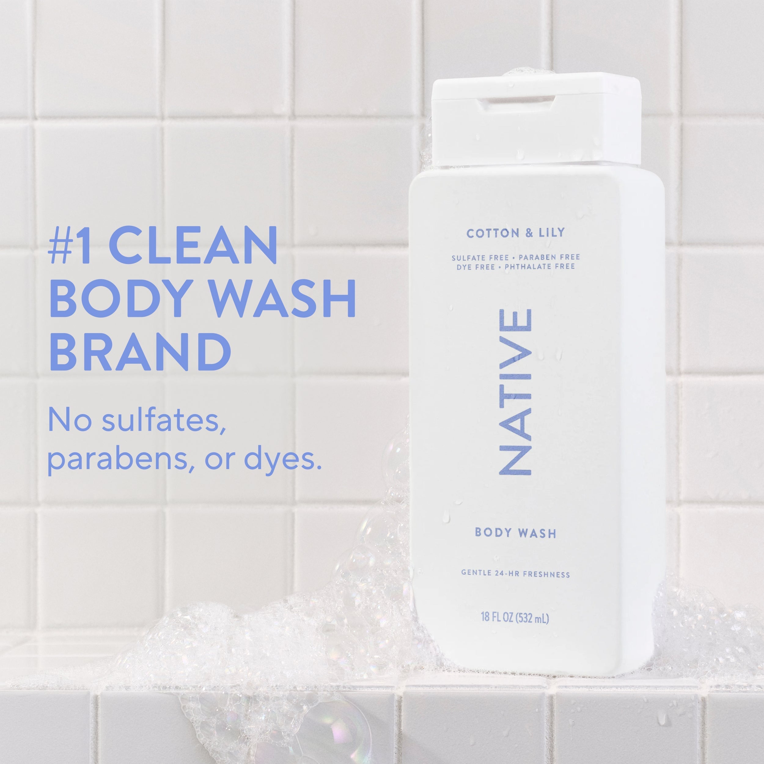 Body Wash Cotton and Lily 18oz Classic Everyday Essential