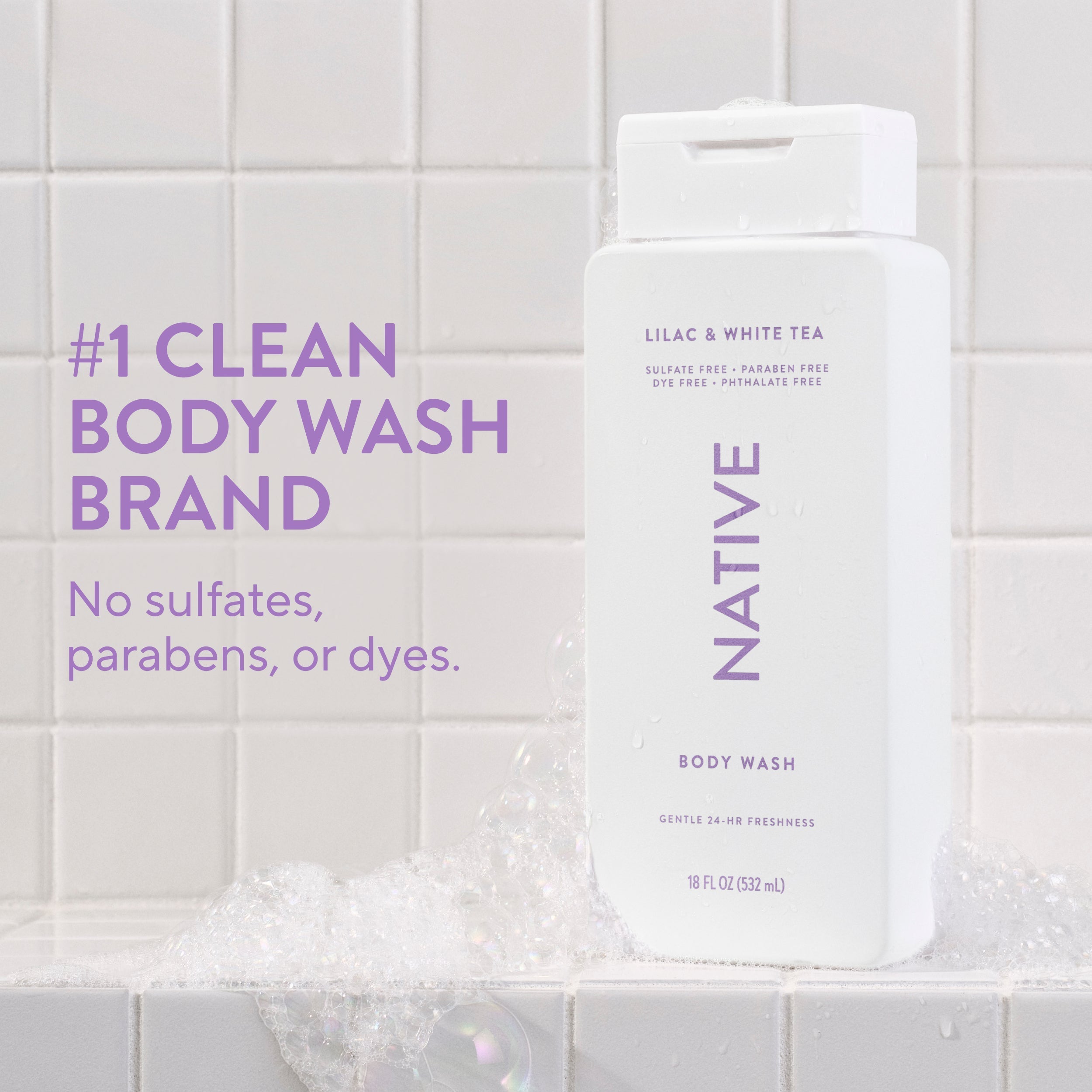 Body Wash Lilac and White Tea 18oz Classic Everyday Essential