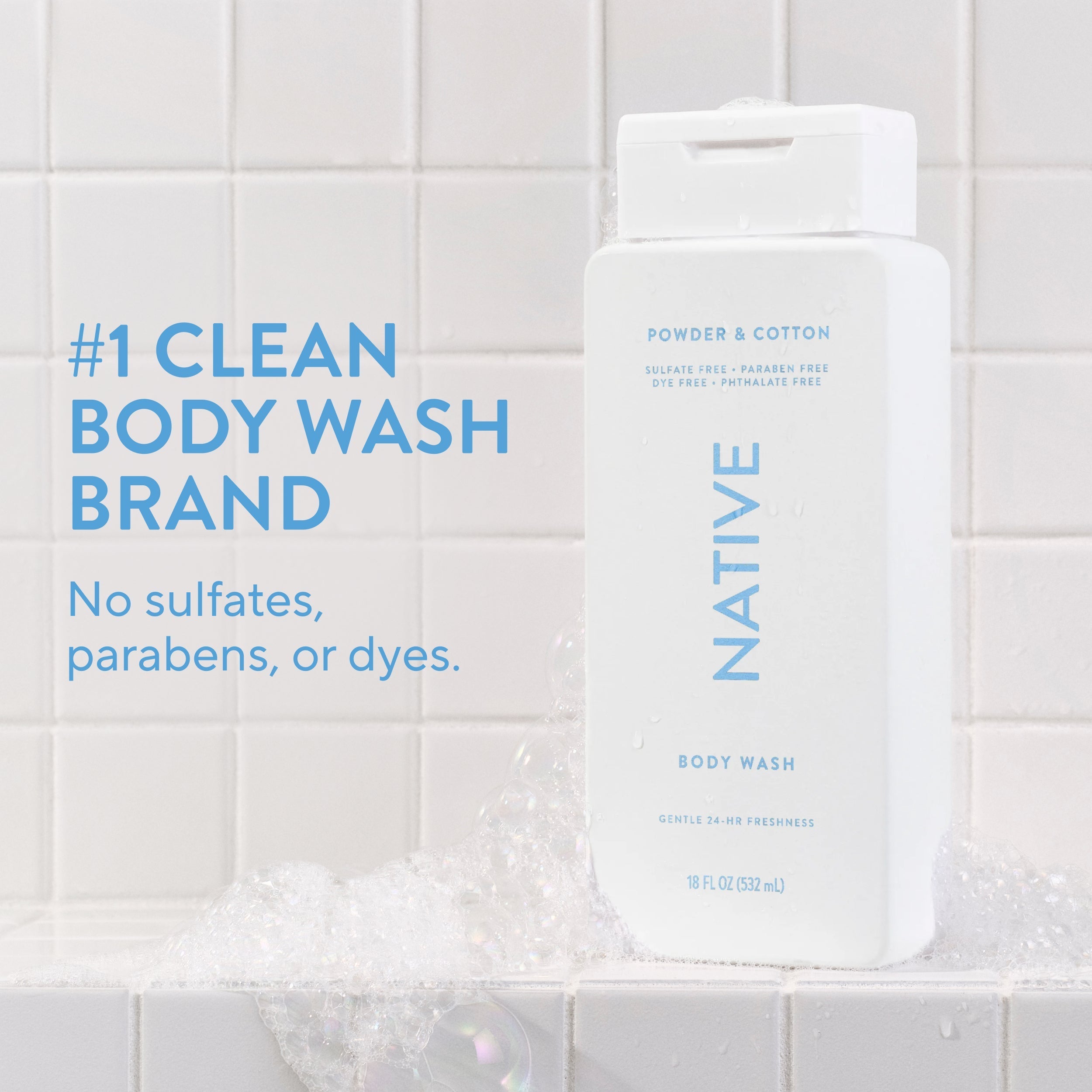 Body Wash Powder and Cotton 18oz Classic Everyday Essential