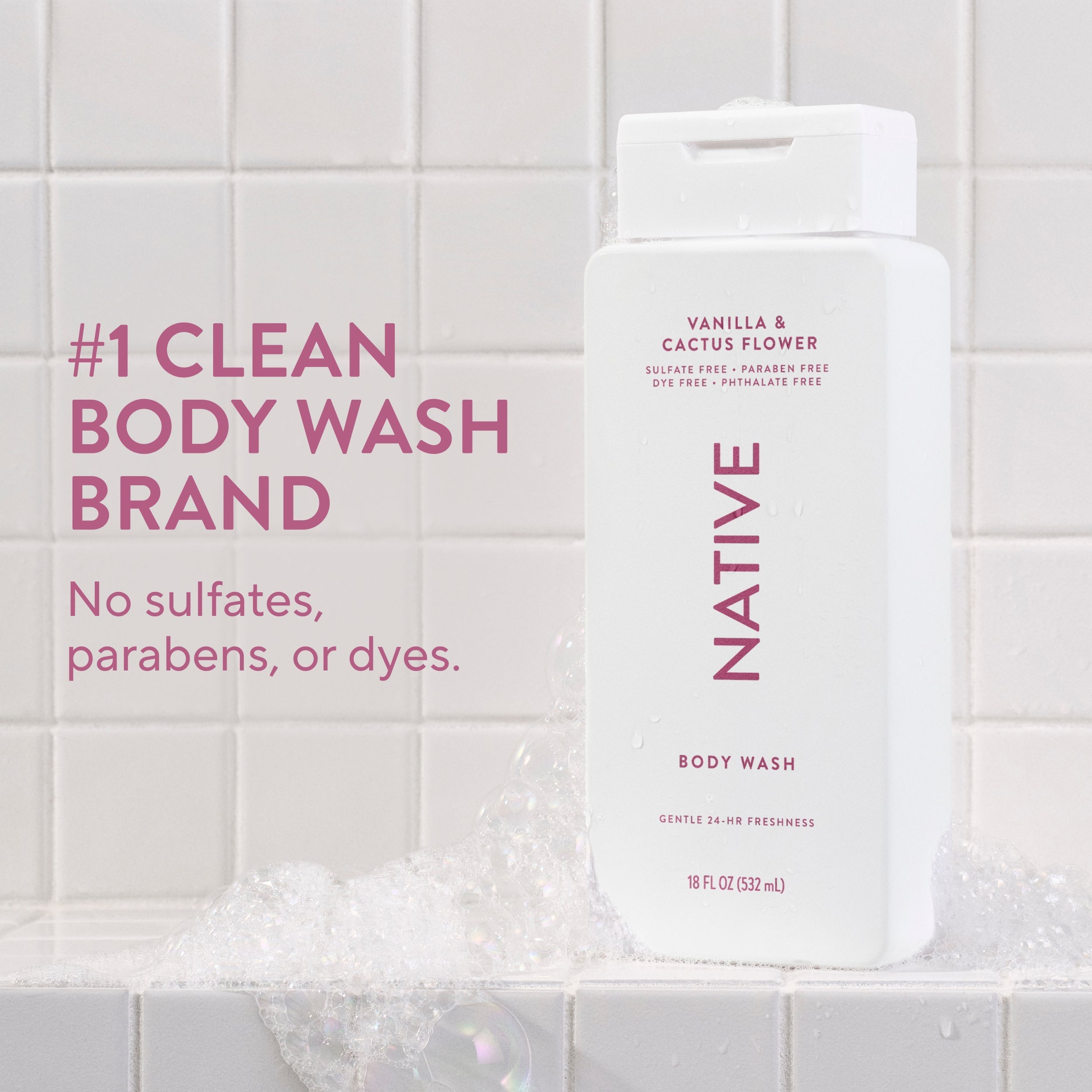 Body Wash Vanilla and Cactus Flower 18oz Classic Everyday Essential