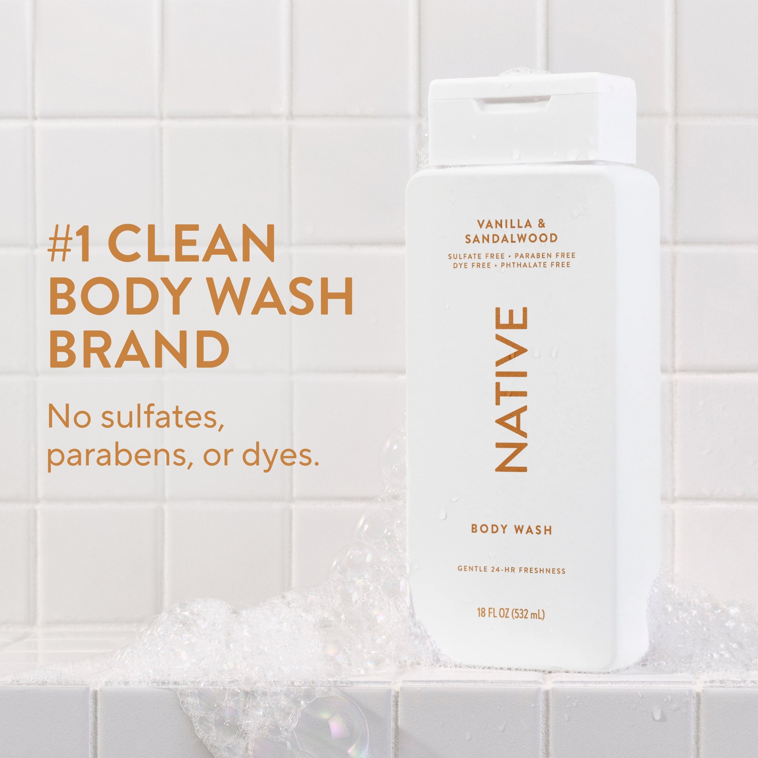 Body Wash Vanilla and Sandalwood 18oz Classic Everyday Essential