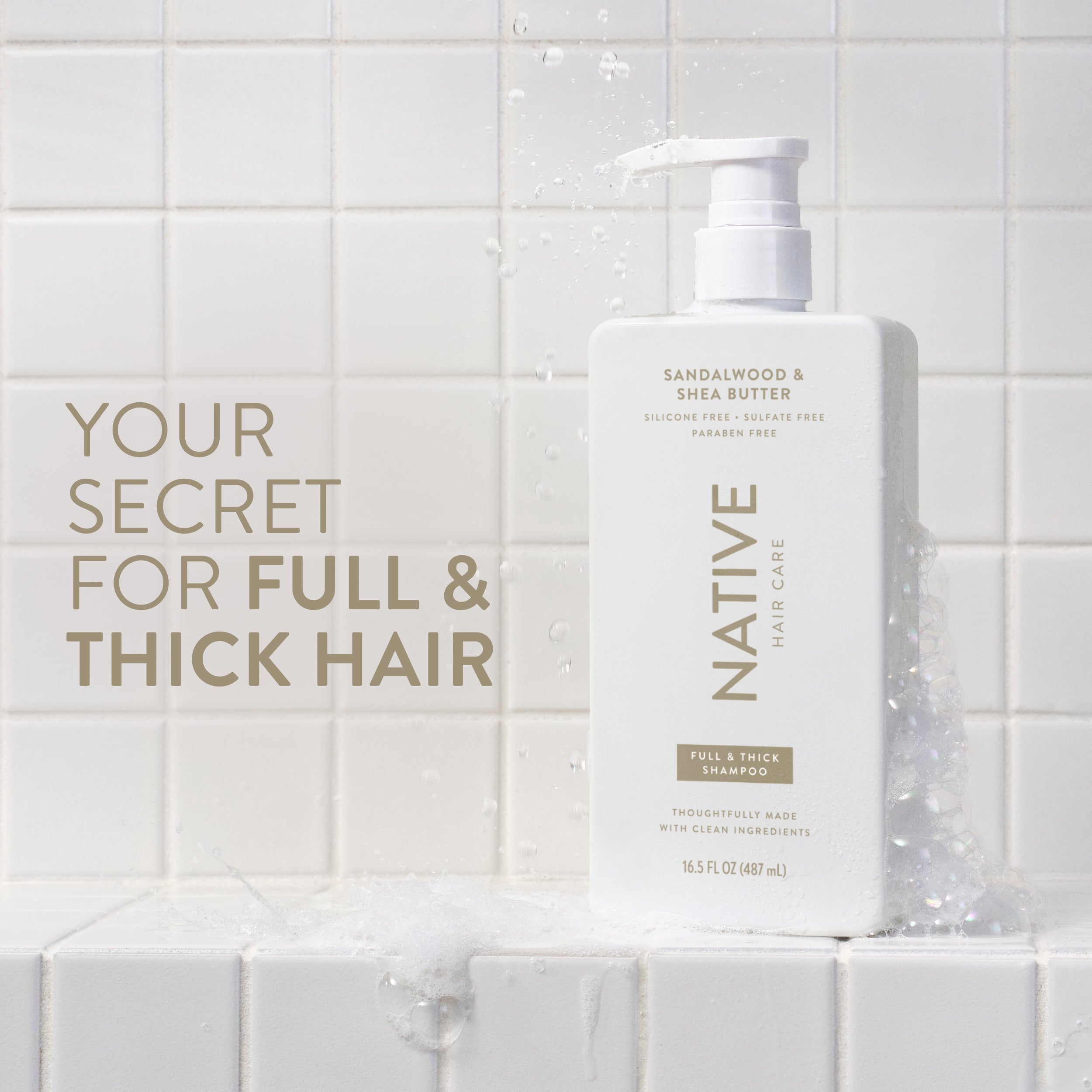 Full and Thick Shampoo Sandalwood and Shea Butter 16.5oz Classic Everyday Essential