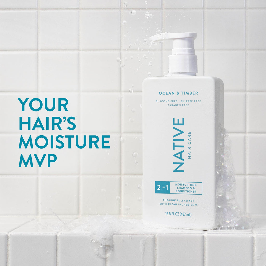Moisturizing 2 in 1 Shampoo and Conditioner Ocean and Timber 16.5oz Classic Everyday Essential