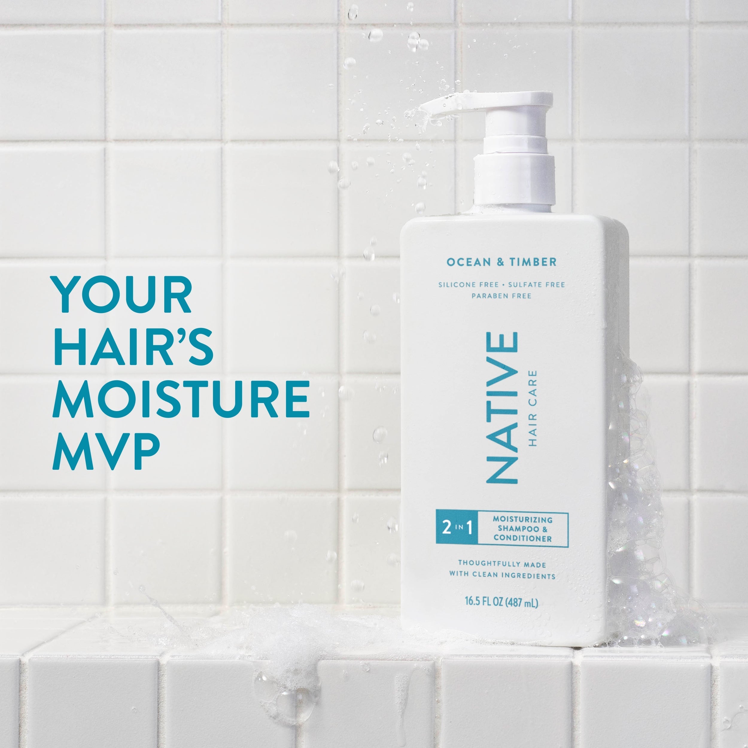 Moisturizing 2 in 1 Shampoo and Conditioner Ocean and Timber 16.5oz Classic Everyday Essential