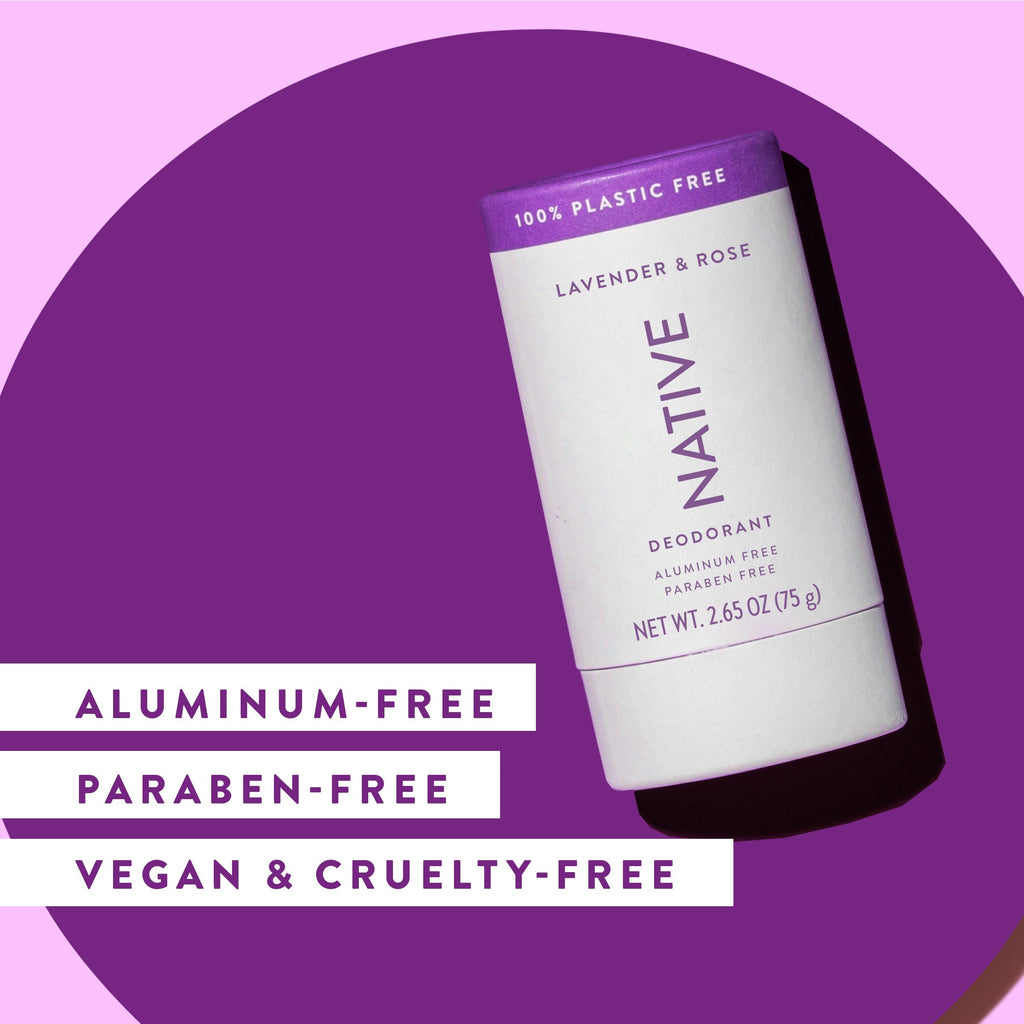 Plastic Free Deodorant Stick Lavender and Rose 2.65oz Classic Everyday Essential