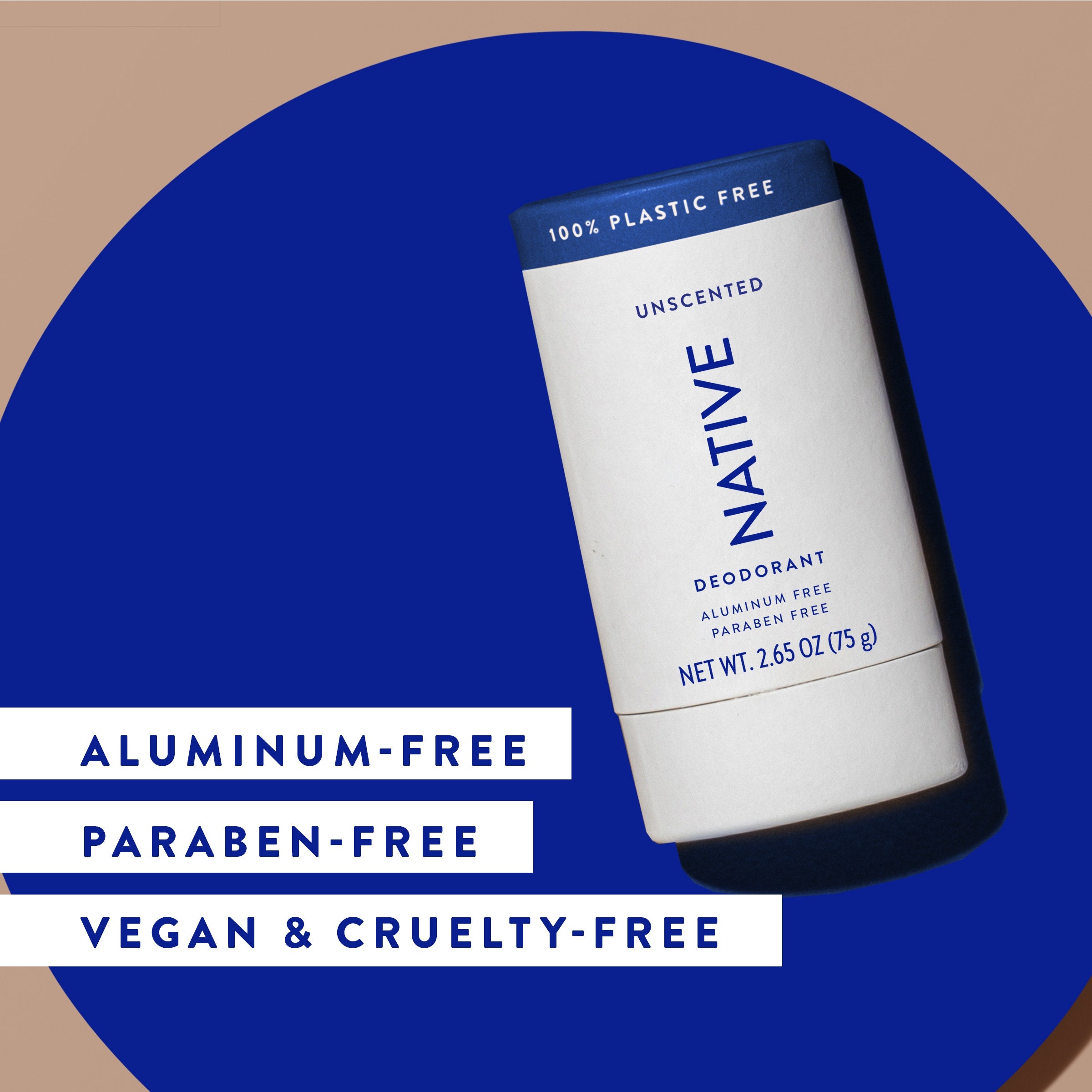 Plastic Free Deodorant Stick Unscented 2.65oz Classic Everyday Essential