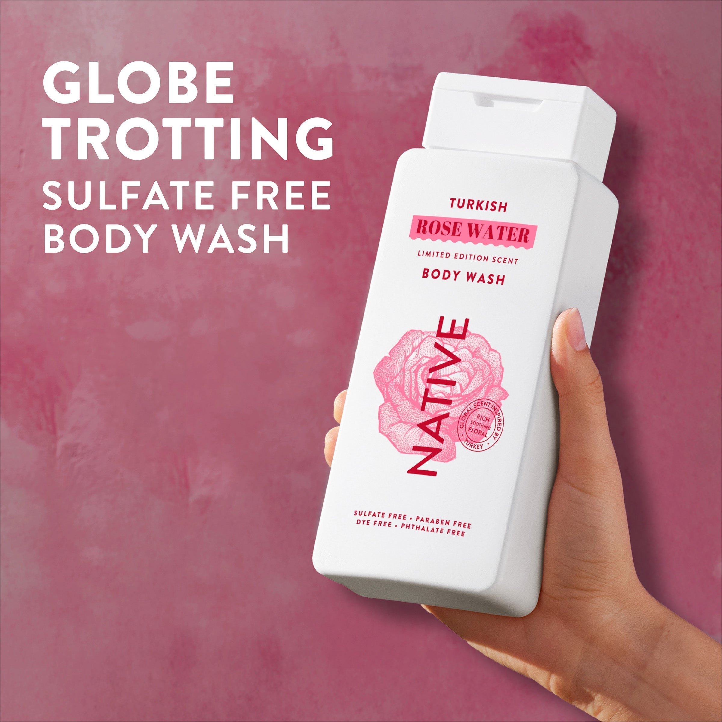 Body Wash Turkish Rose Water 18oz Limited Edition Everyday Essential