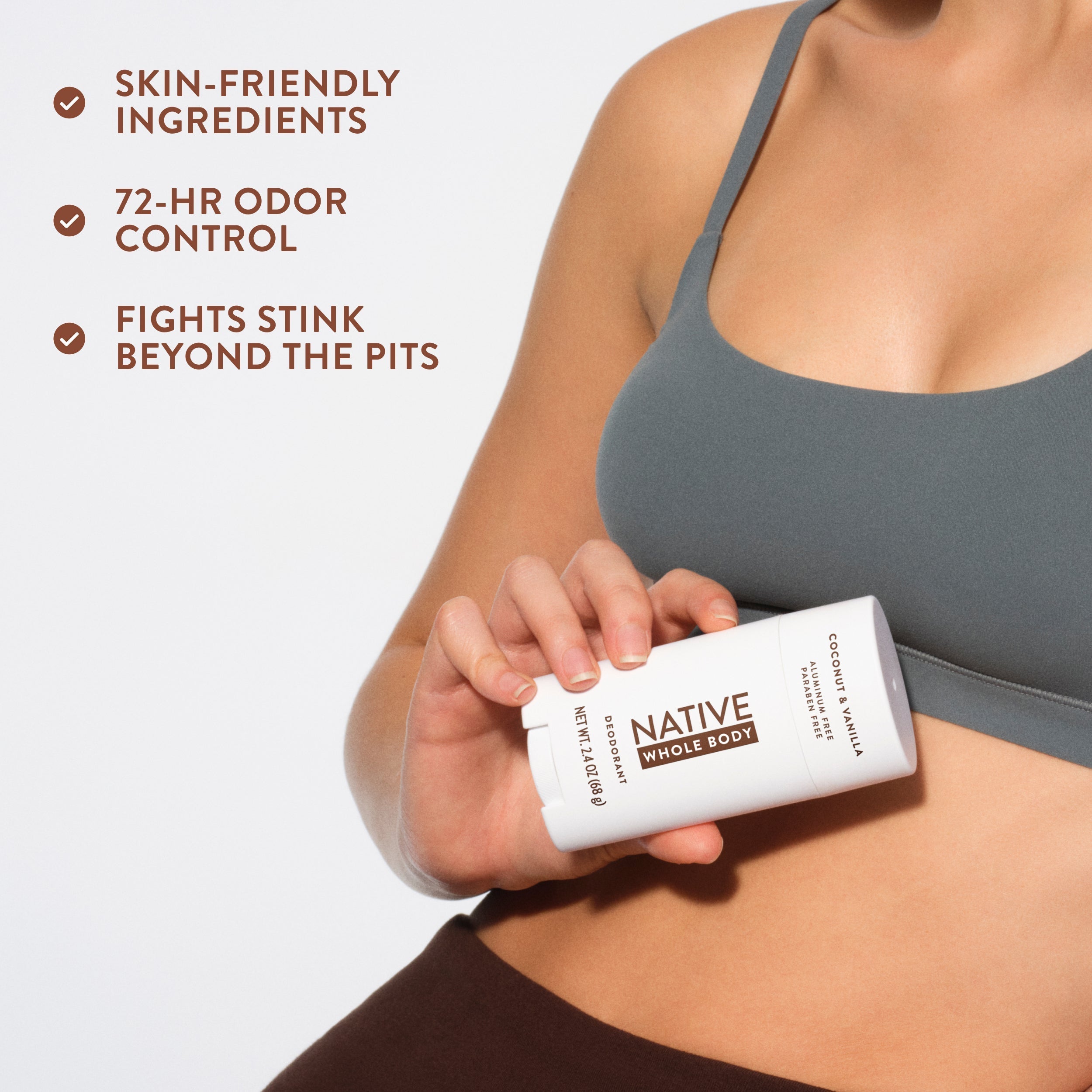 Whole Body Deodorant Stick Coconut and Vanilla 2.4oz Classic Everyday Essential