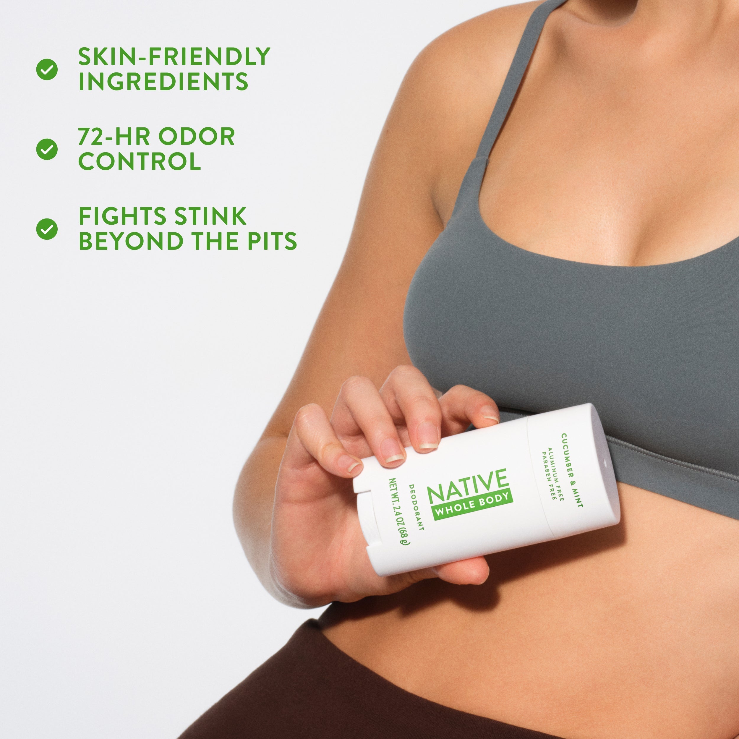 Whole Body Deodorant Stick Cucumber and Mint 2.4oz Classic Everyday Essential