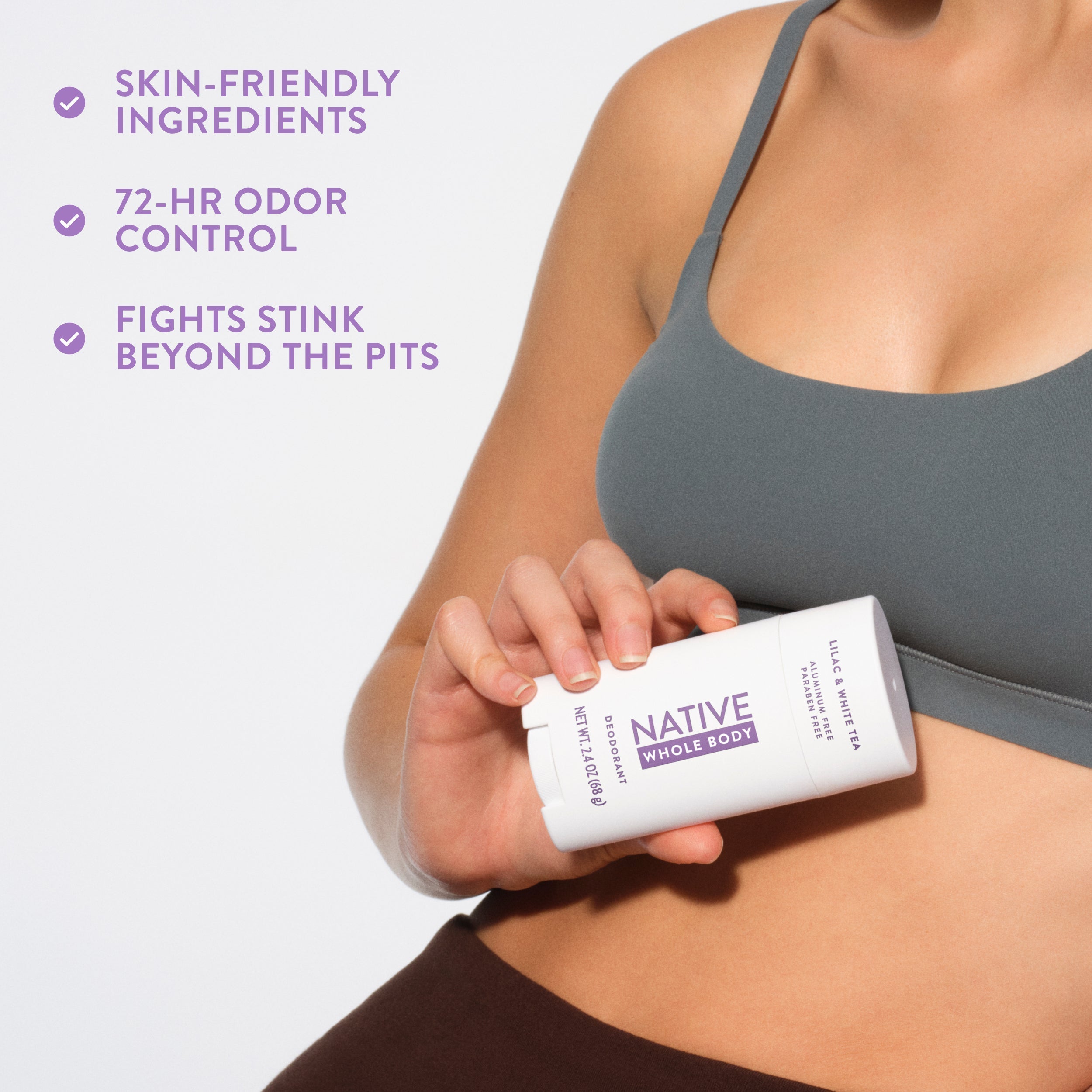 Whole Body Deodorant Stick Lilac and White Tea 2.4oz Classic Everyday Essential