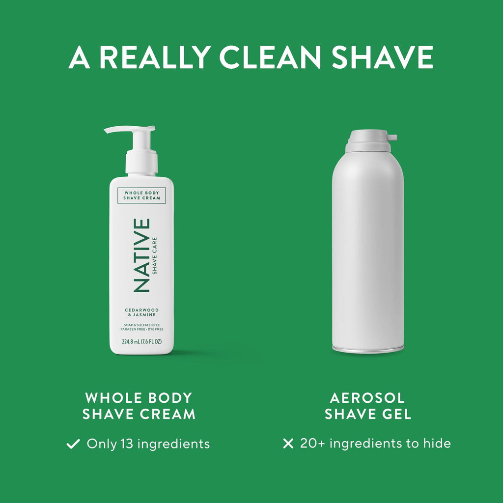 Whole Body Shave Cream Cedarwood and Jasmine 7.6oz Classic Everyday Essential