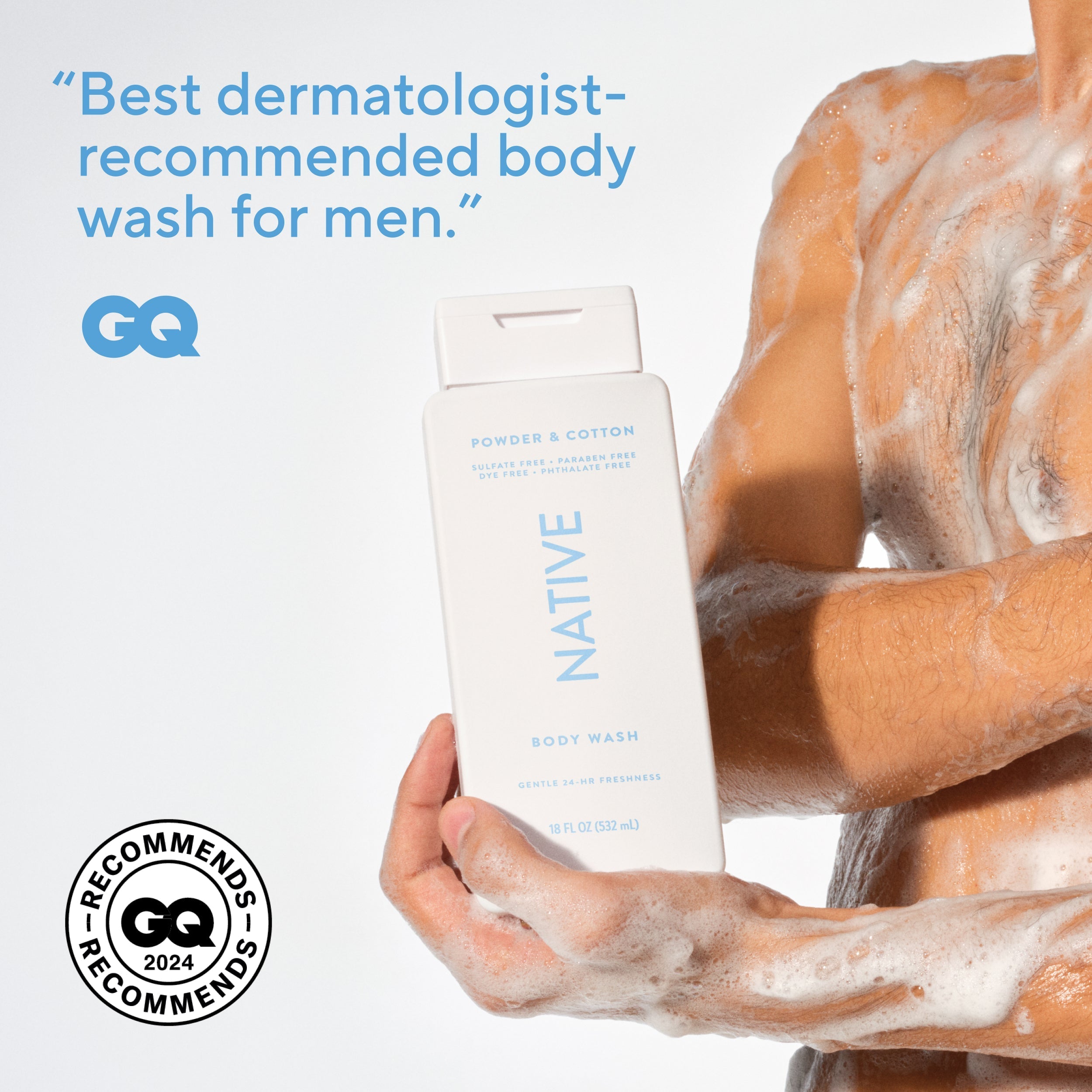 Body Wash Powder and Cotton 18oz Classic Everyday Essential
