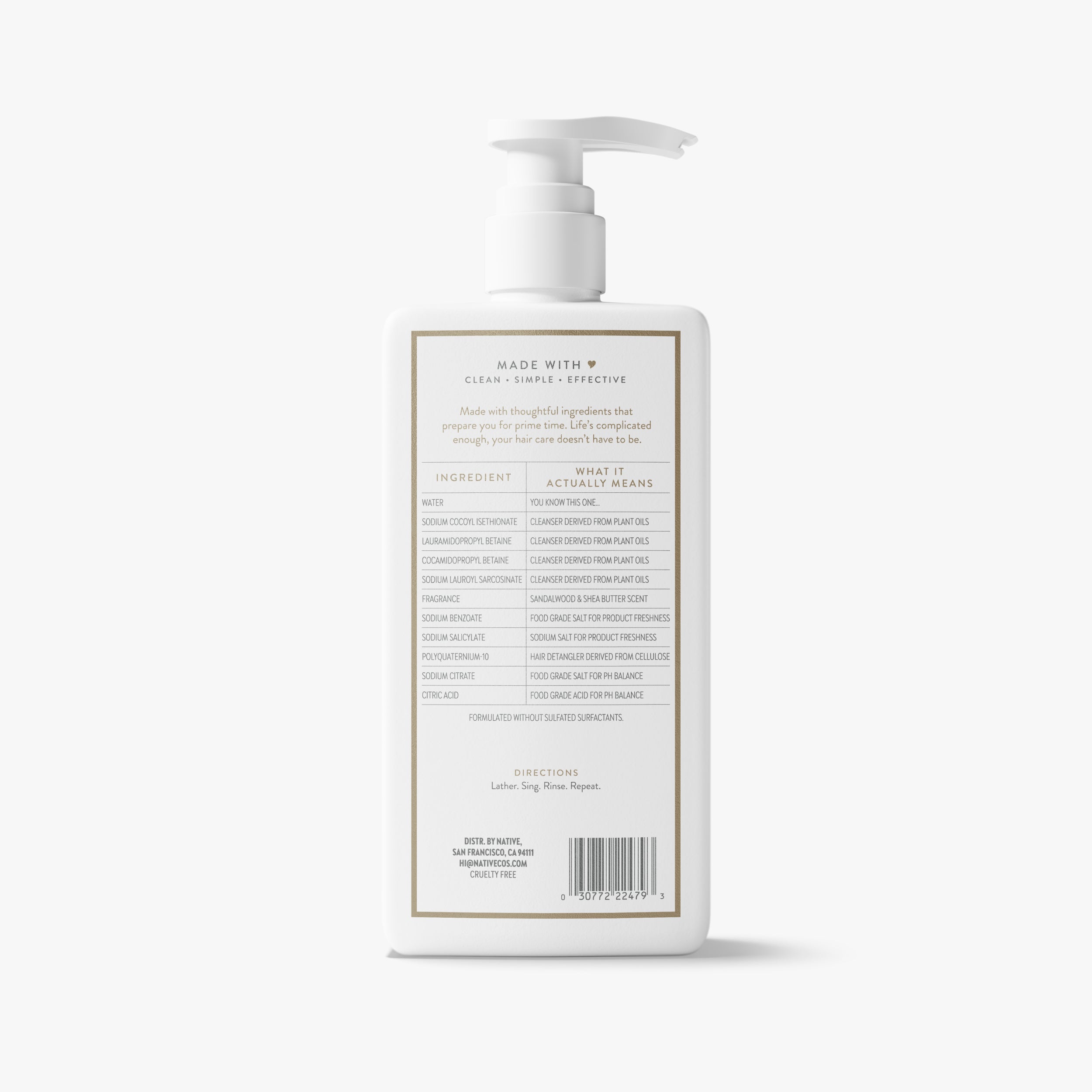 Full and Thick Shampoo Sandalwood and Shea Butter 16.5oz Classic Everyday Essential