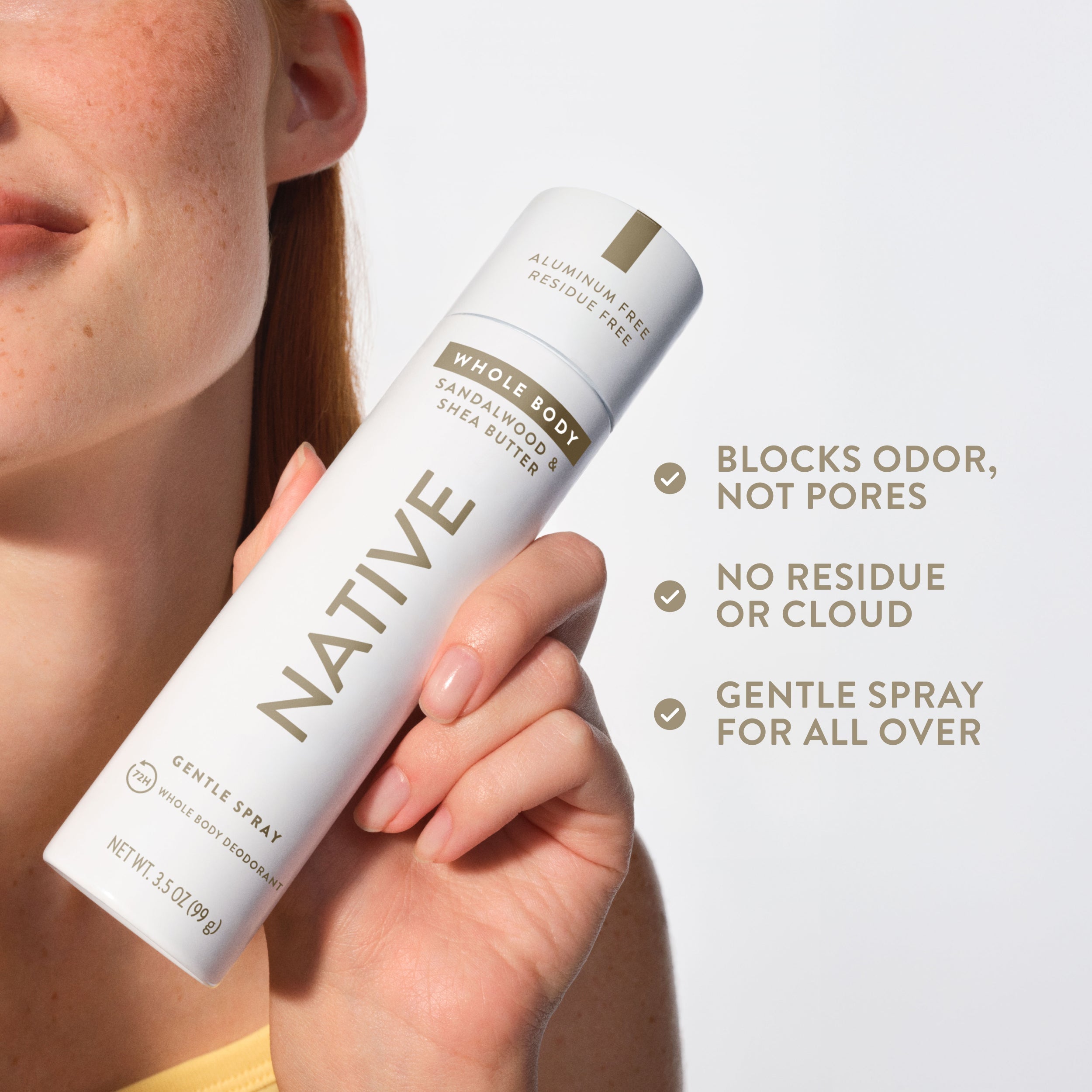 Whole Body Deodorant Spray Sandalwood and Shea Butter 3.5oz Classic Everyday Essential