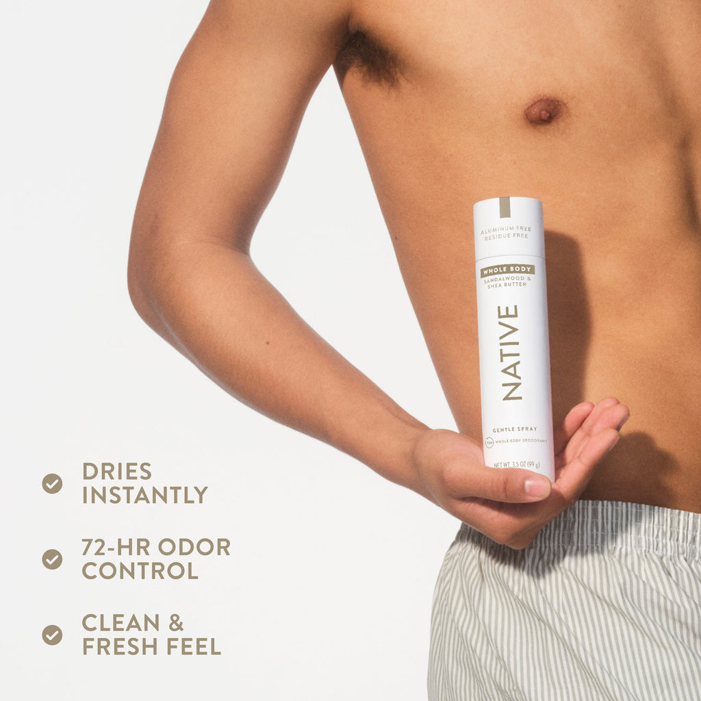 Whole Body Deodorant Spray Sandalwood and Shea Butter 3.5oz Classic Everyday Essential