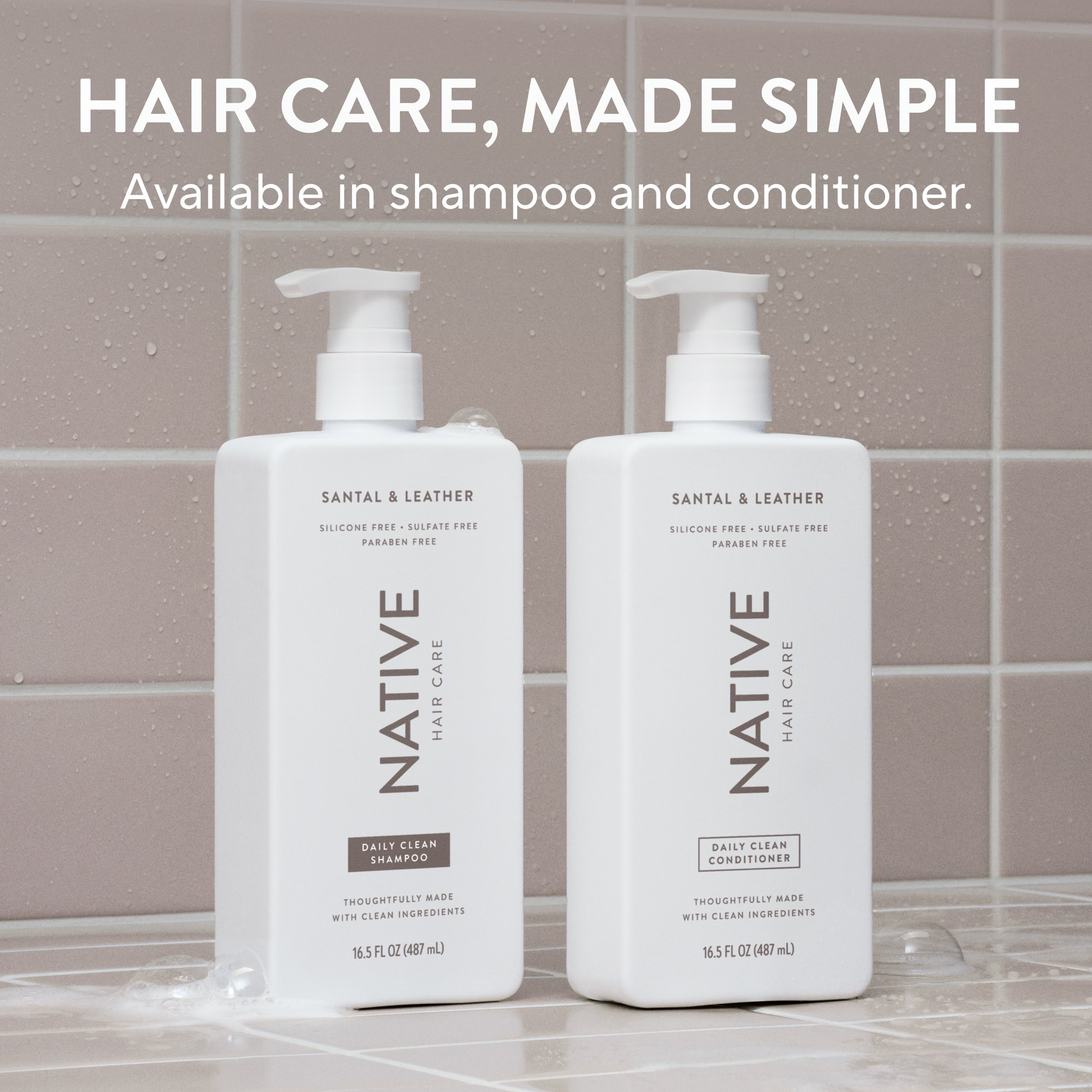Daily Clean Shampoo Santal and Leather 16.5oz Classic Everyday Essential