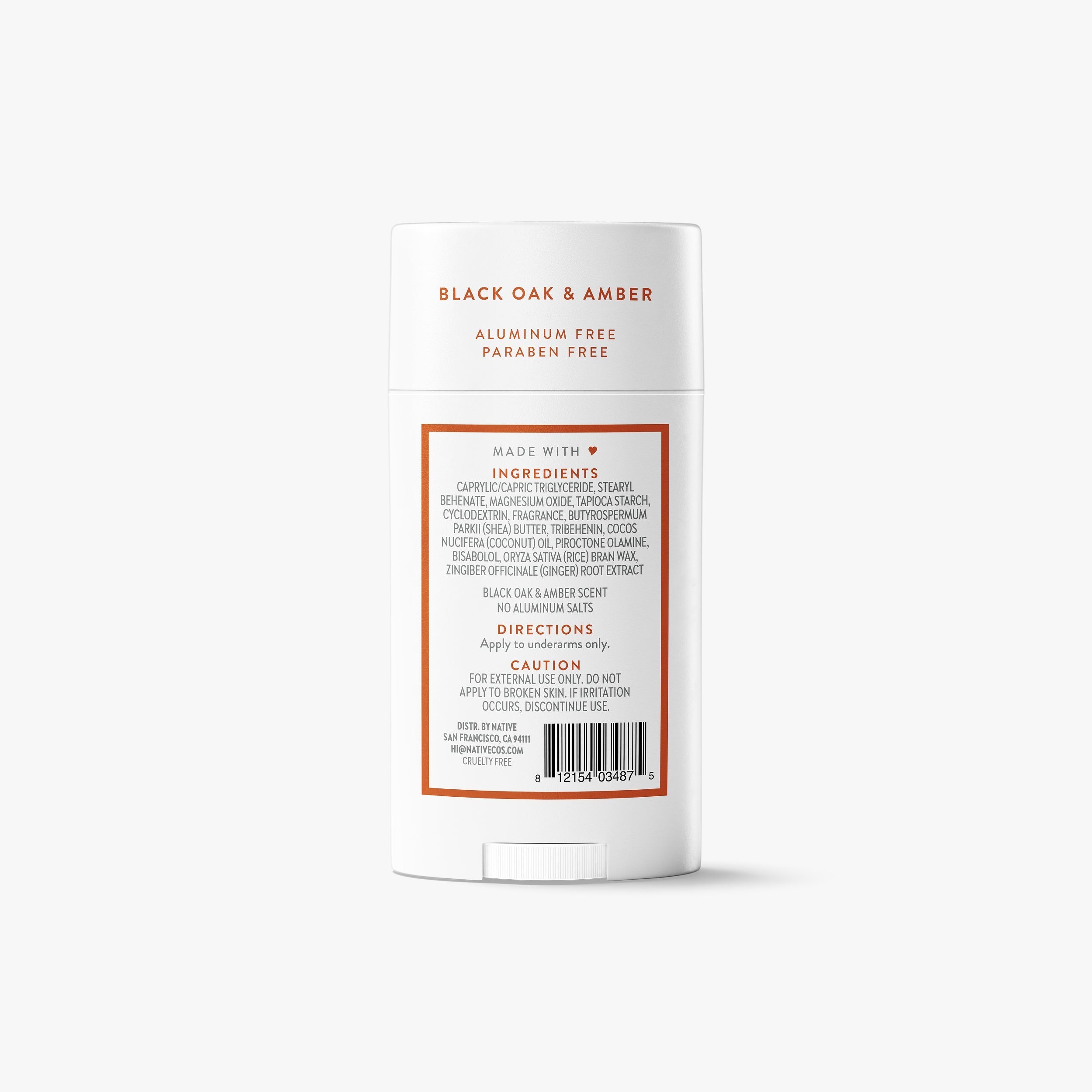 Deodorant Stick Black Oak and Amber 2.65oz Classic Everyday Essential