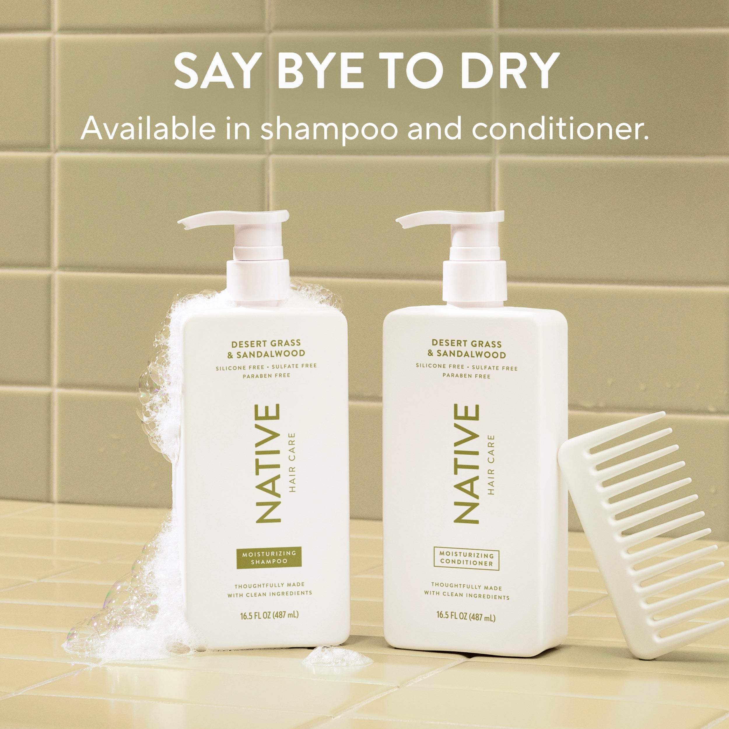 Moisturizing Shampoo Desert Grass and Sandalwood 16.5oz Classic Everyday Essential