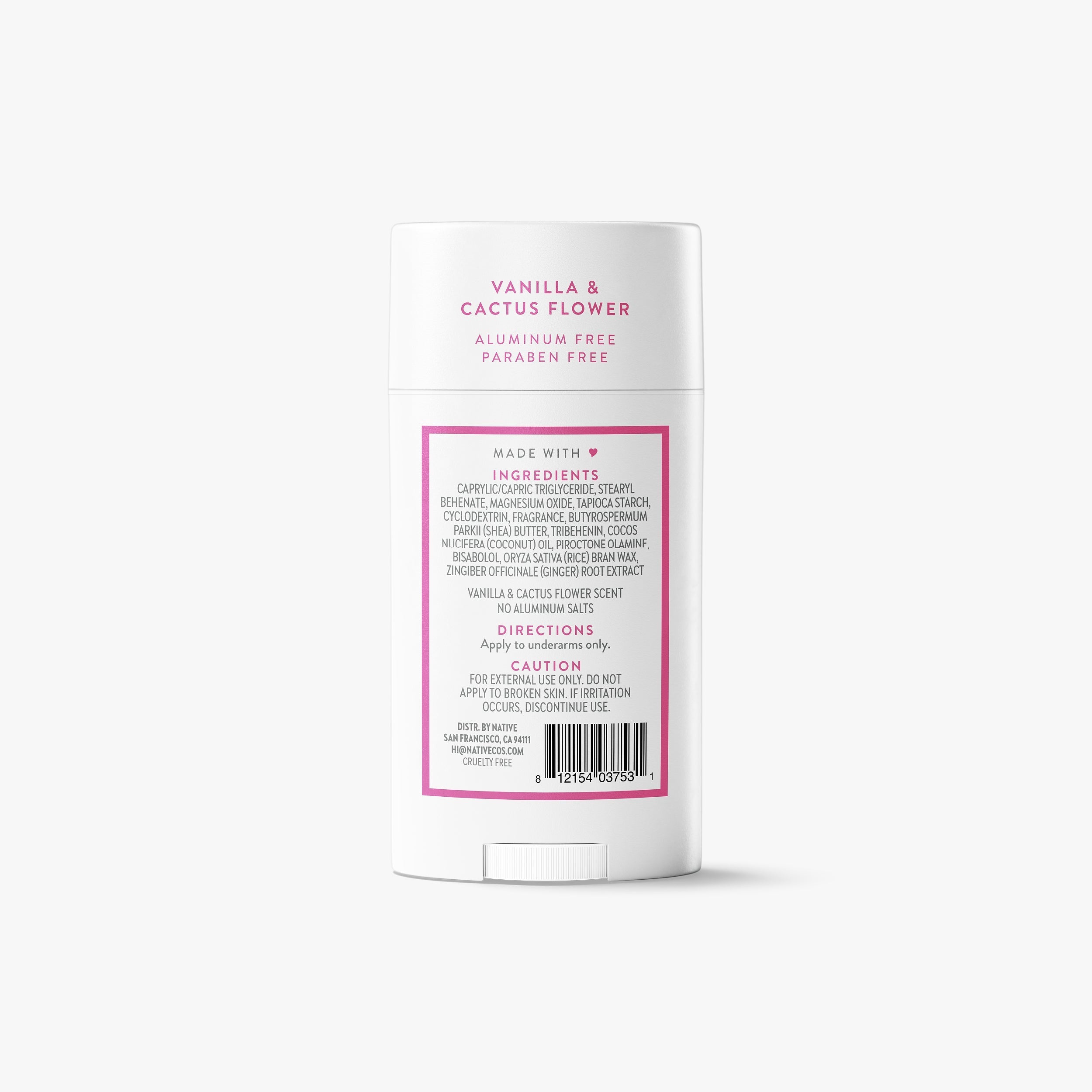 Deodorant Stick Vanilla and Cactus Flower 2.65oz Classic Everyday Essential