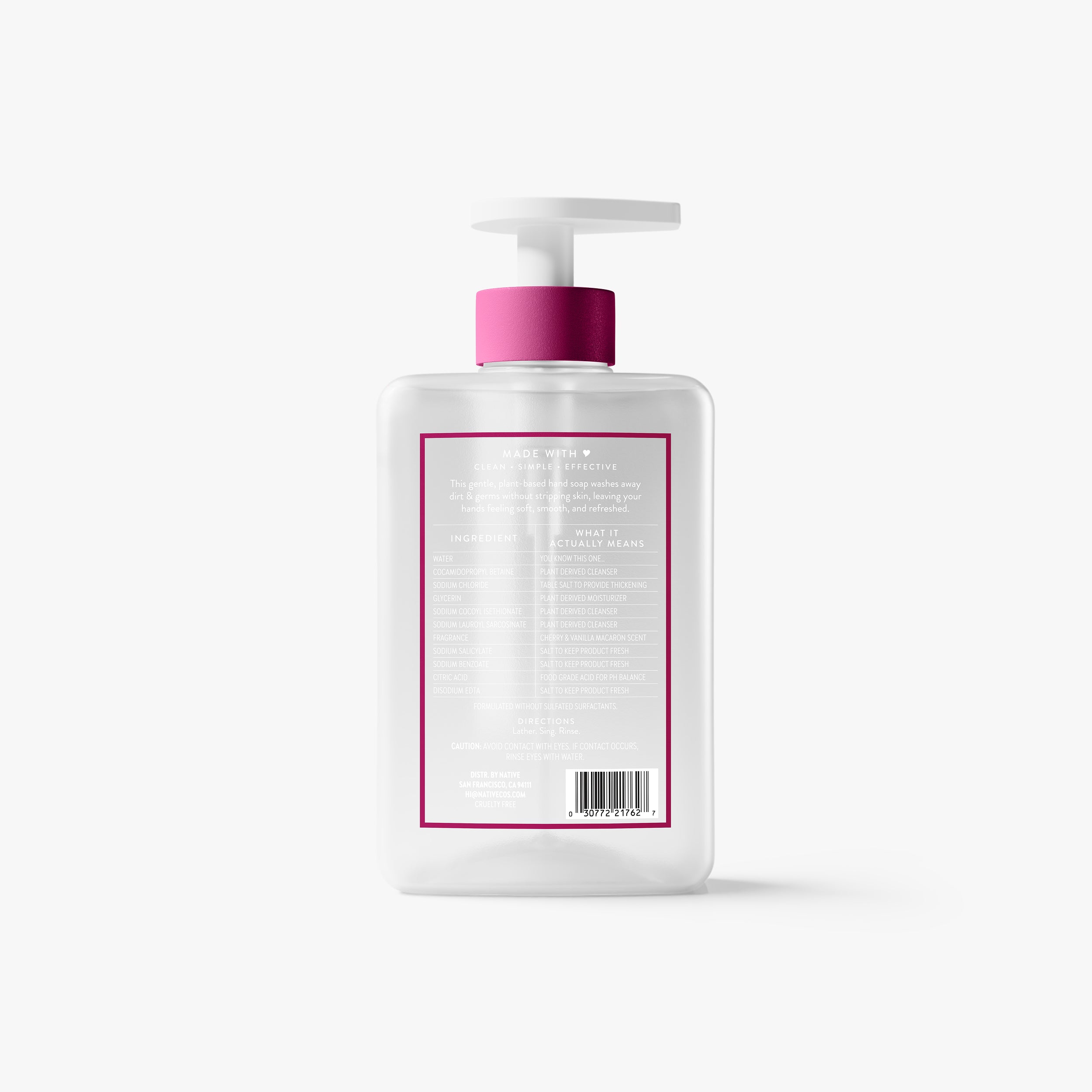 Hand Soap Cherry and Vanilla Macaron 13oz Classic Everyday Essential