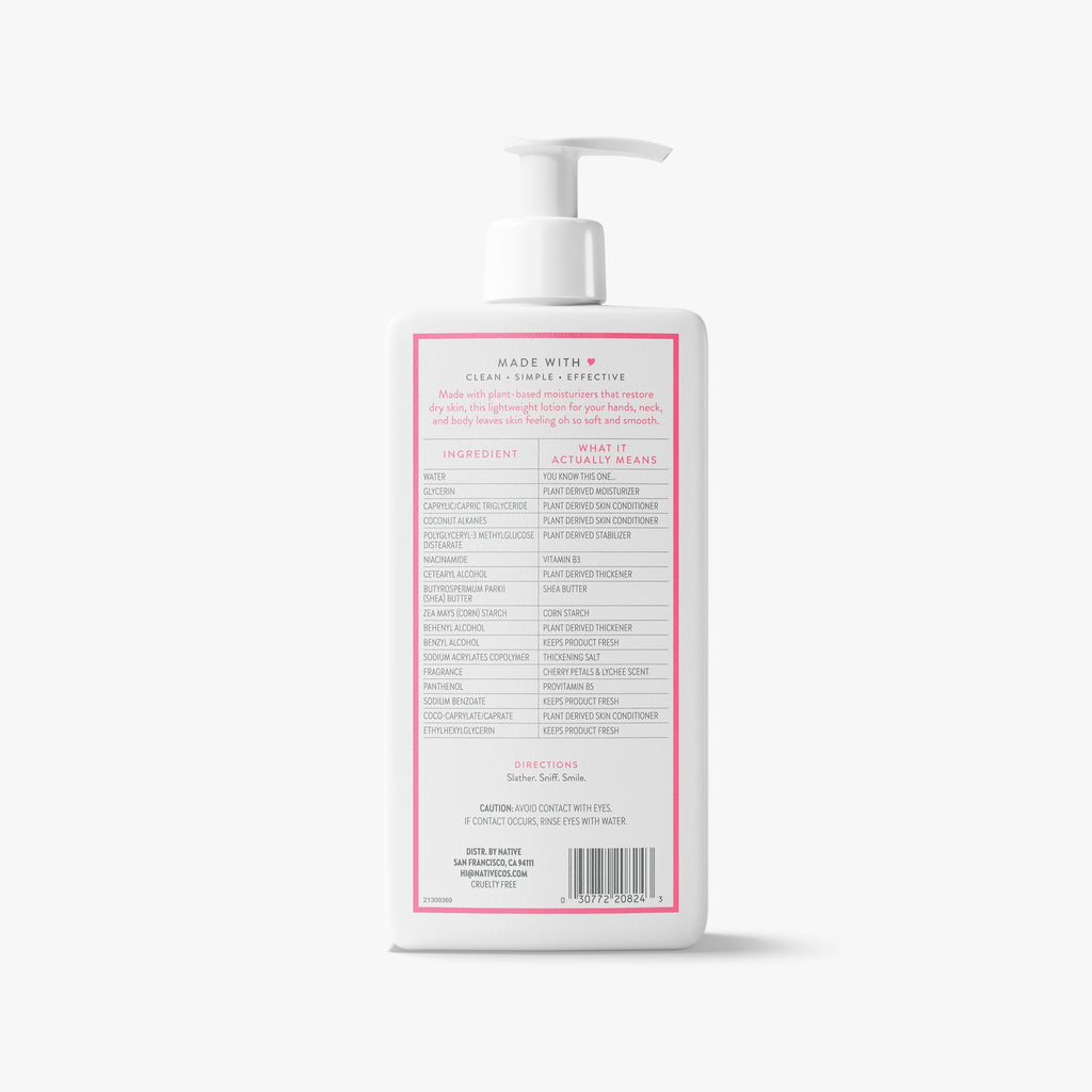 Body Lotion Cherry Petals and Lychee 16.5oz Classic Everyday Essential