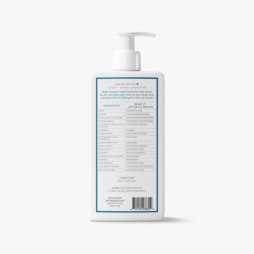 Body Lotion Sea Salt and Cedar 16.5oz Classic Everyday Essential