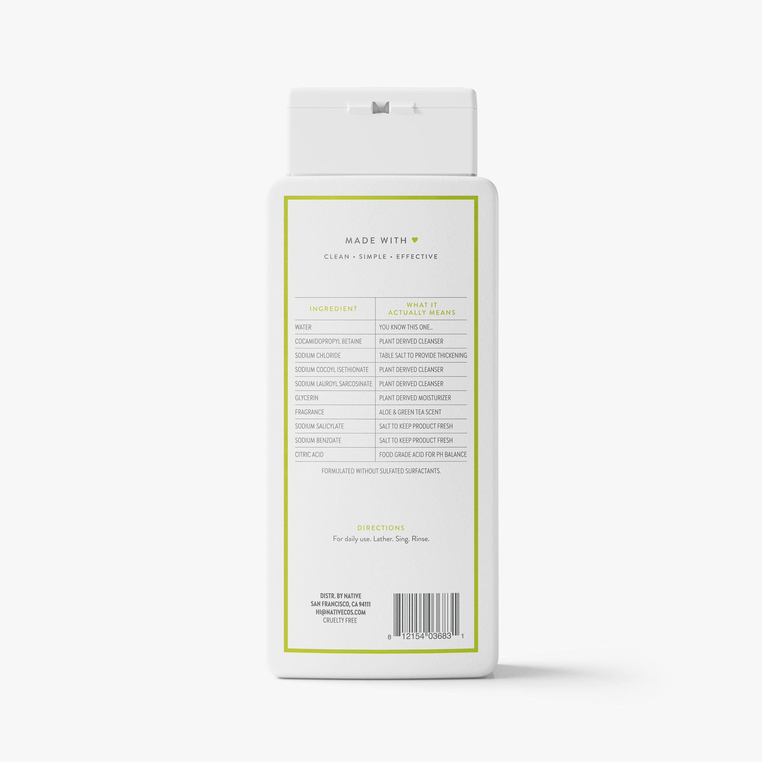 Body Wash Aloe and Green Tea 18oz Classic Everyday Essential