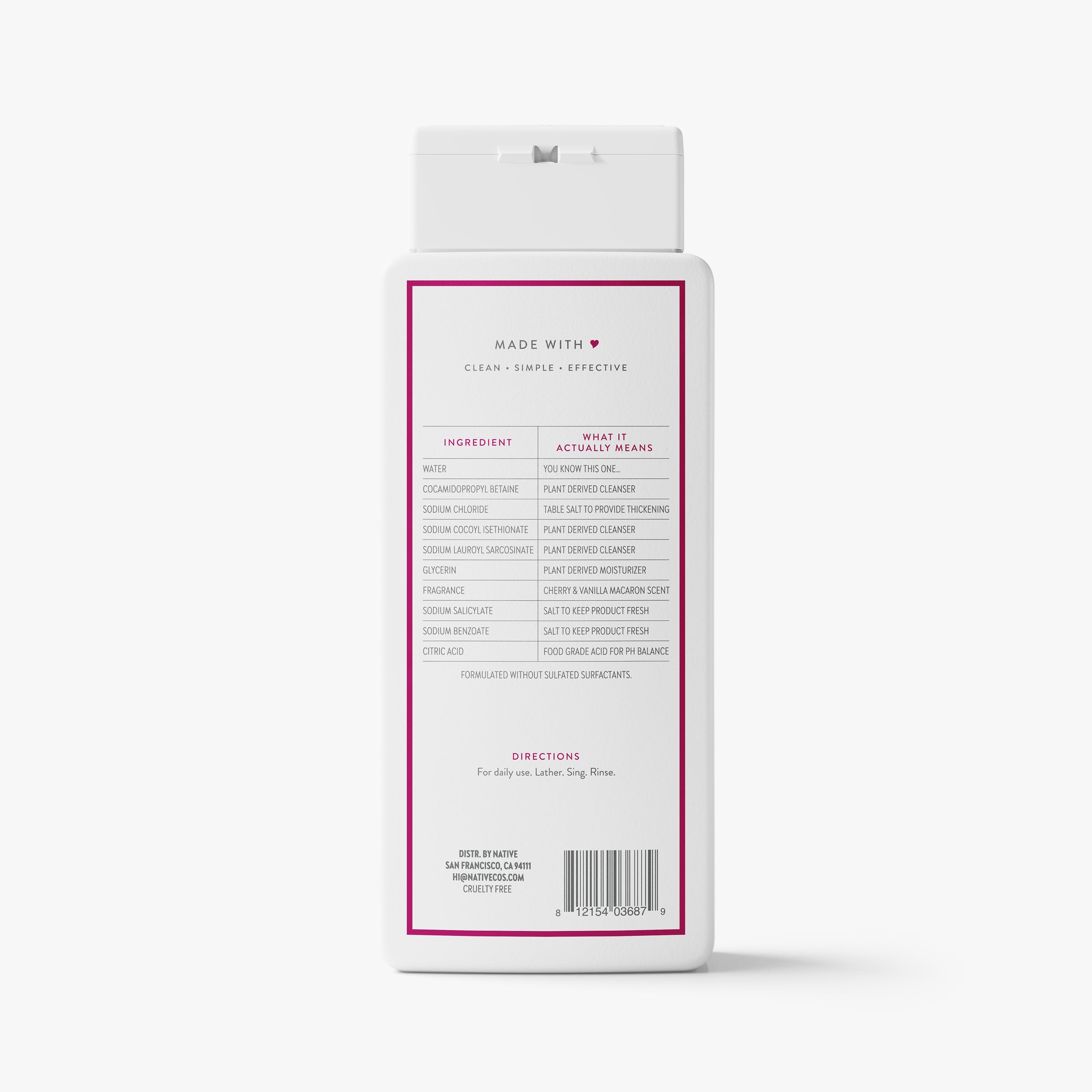 Body Wash Cherry and Vanilla Macaron 18oz Classic Everyday Essential