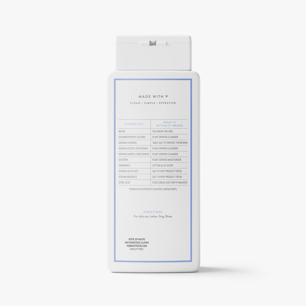 Body Wash Cotton and Lily 18oz Classic Everyday Essential