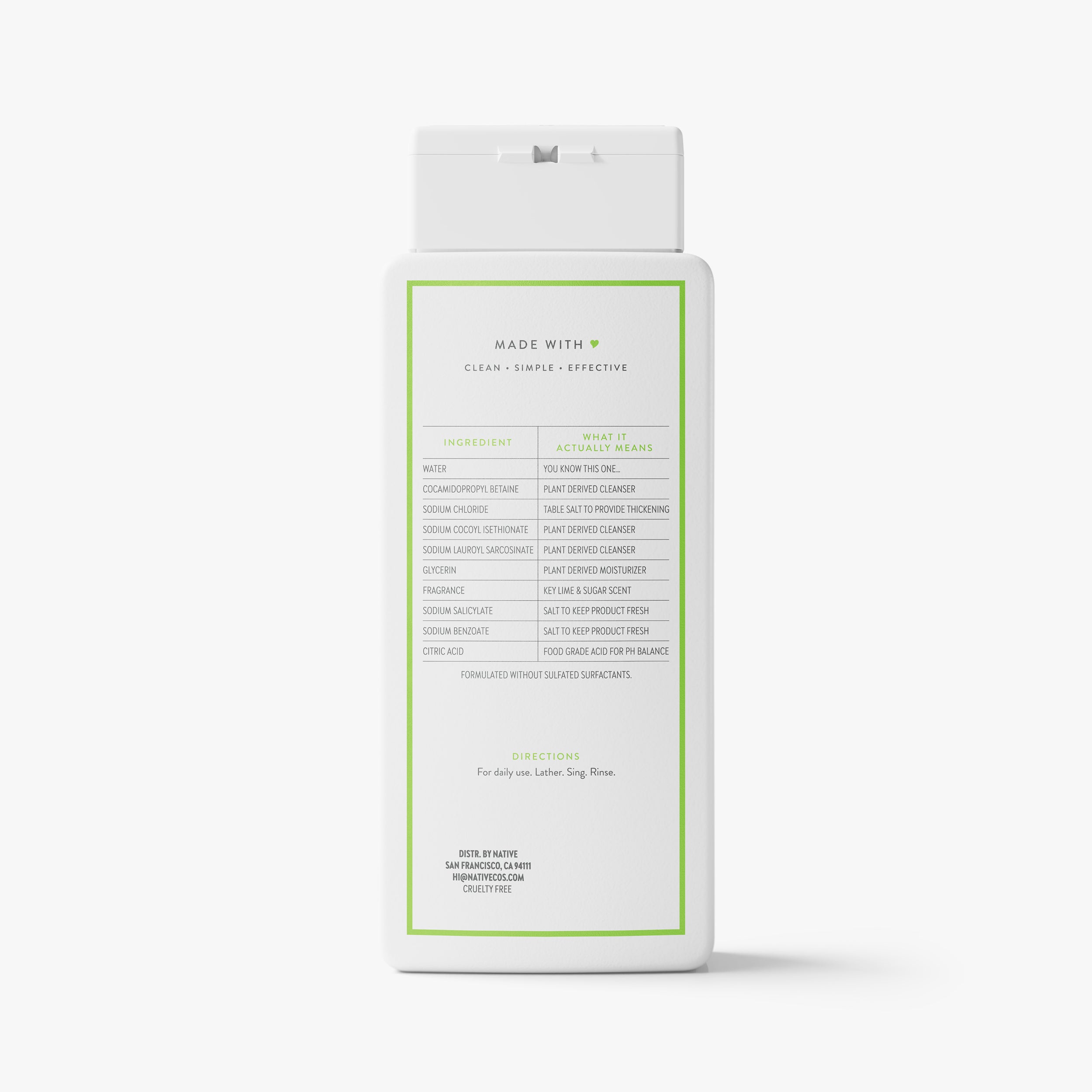 Body Wash Key Lime and Sugar 18oz Classic Everyday Essential